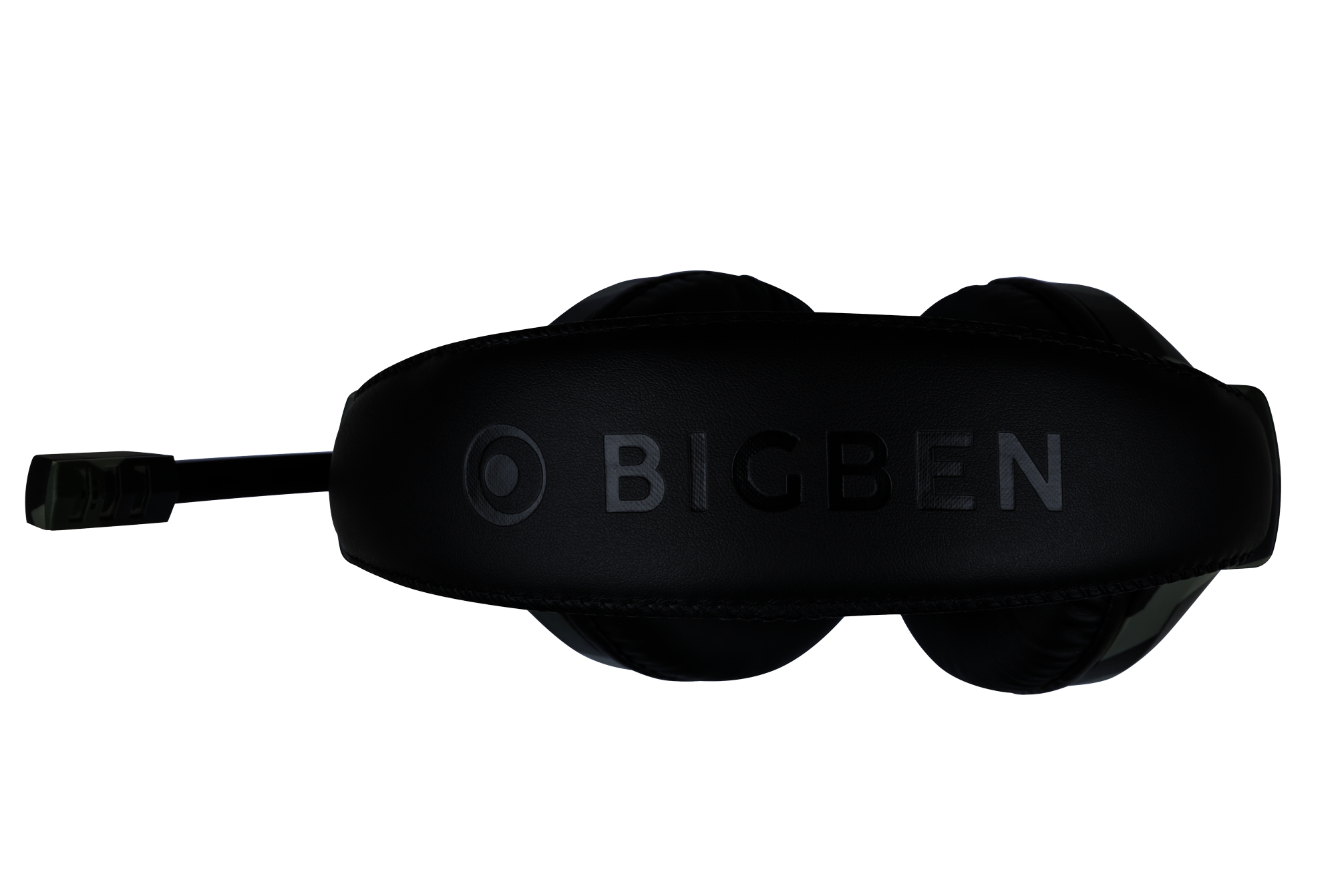 Cuffie nere circumaurali con microfono e logo Bigben.