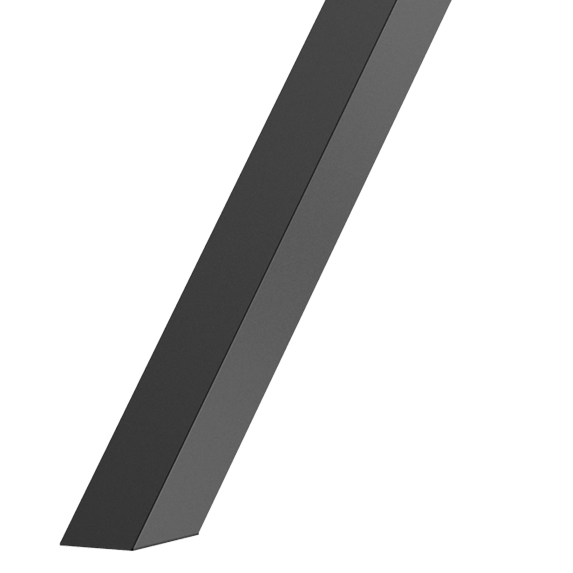 Una viga rectangular oscura sobre fondo blanco.