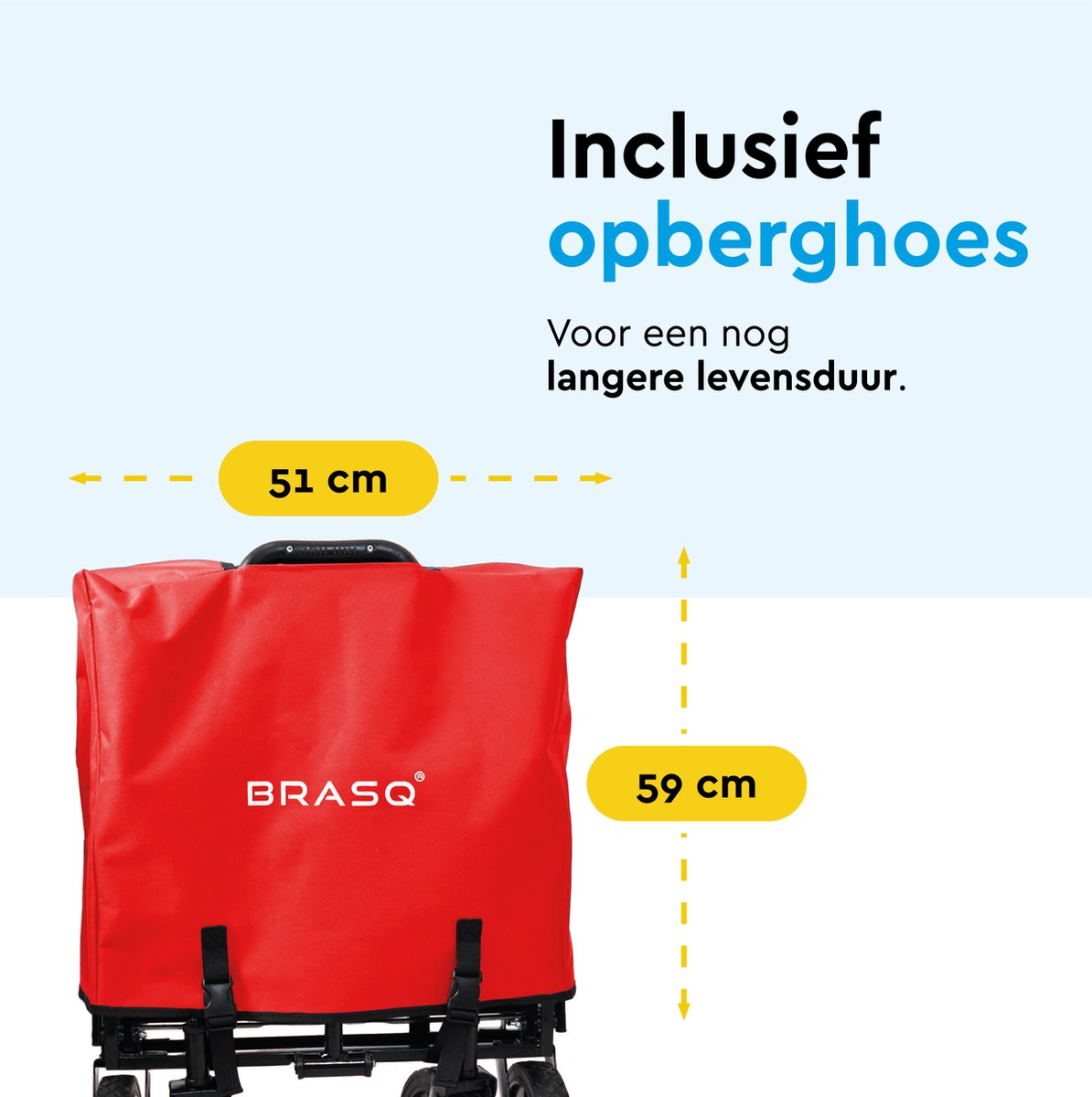 Rode hoes voor een kar van 51 cm breed en 59 cm hoog.