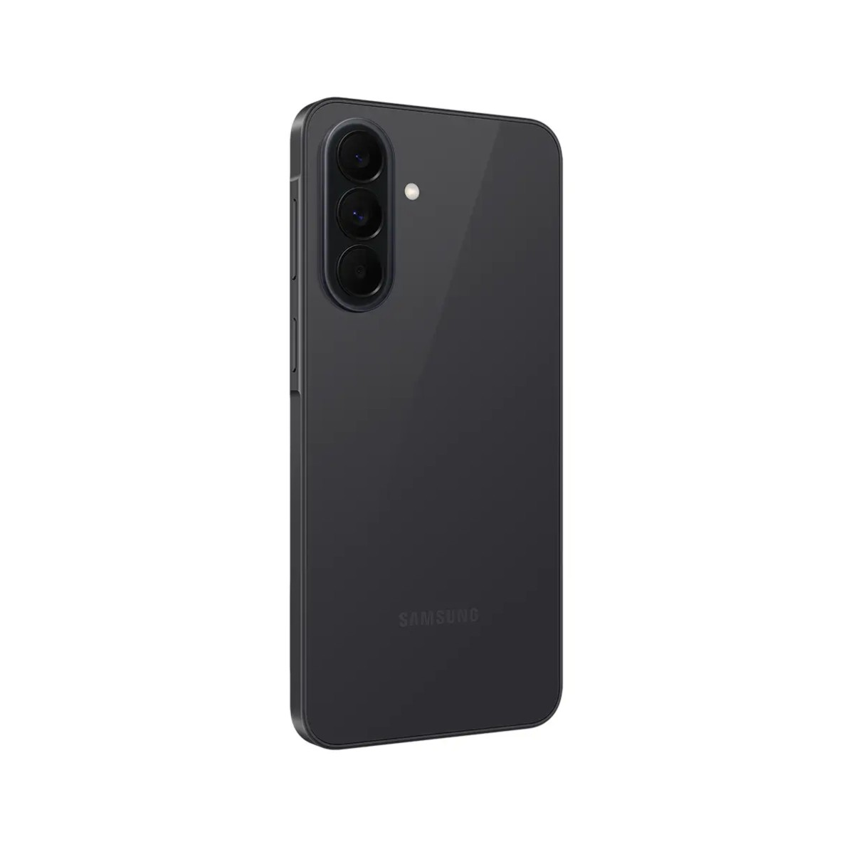 Czarny smartfon z trzema tylnymi aparatami i lampą błyskową.