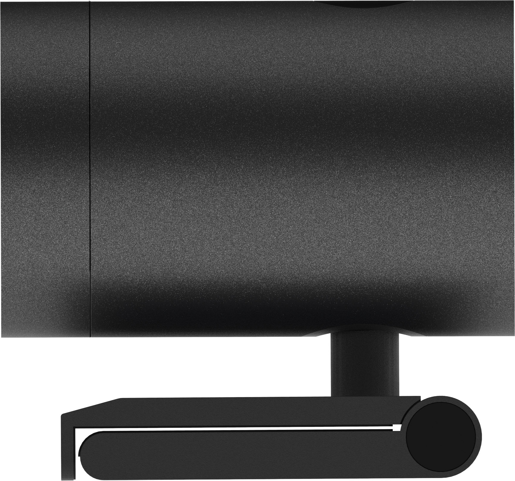 Une tête de lampe noire et réglable avec un bras articulé et une pince.