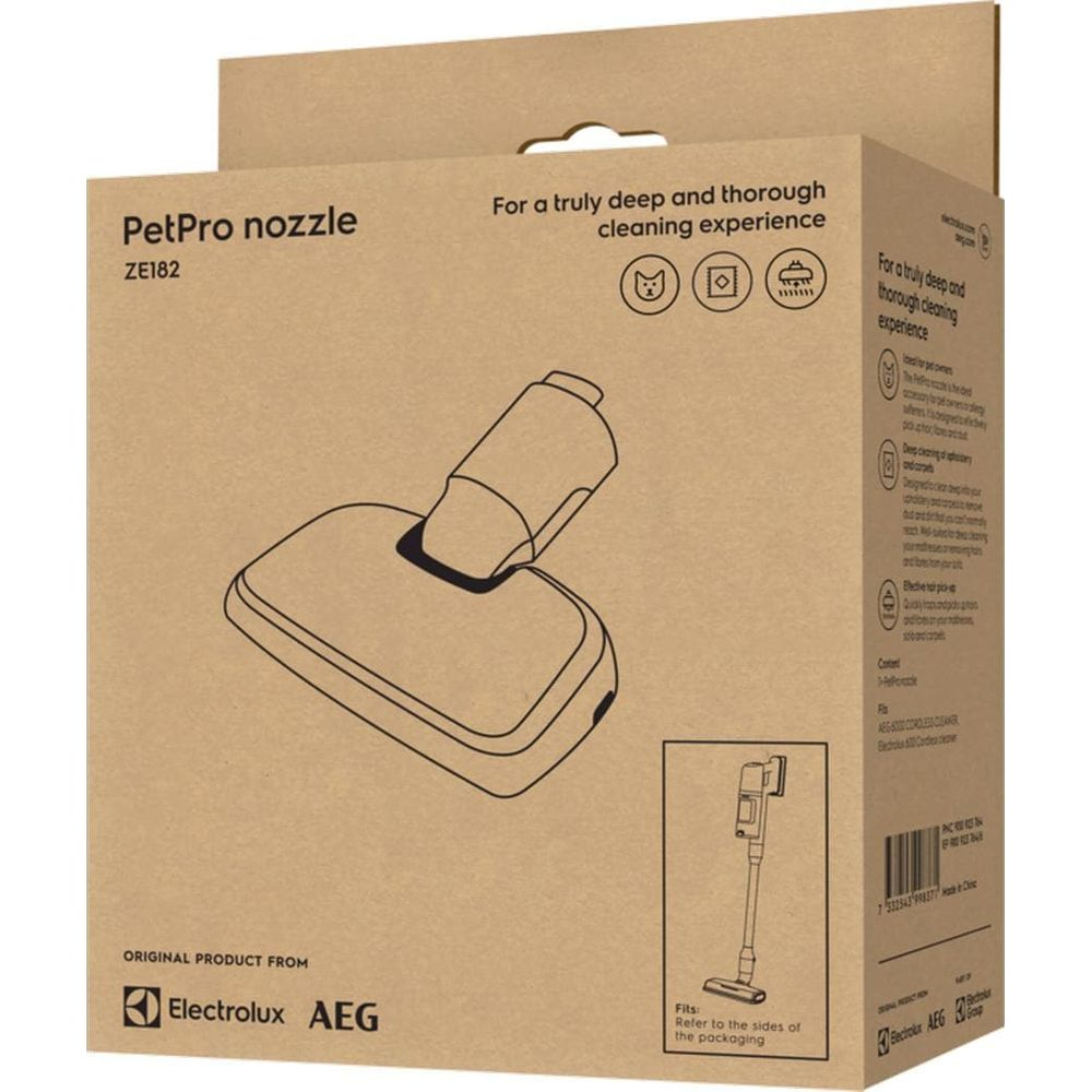 Boîte pour buse PetPro ZE182 d'Electrolux/AEG avec dessin au trait.