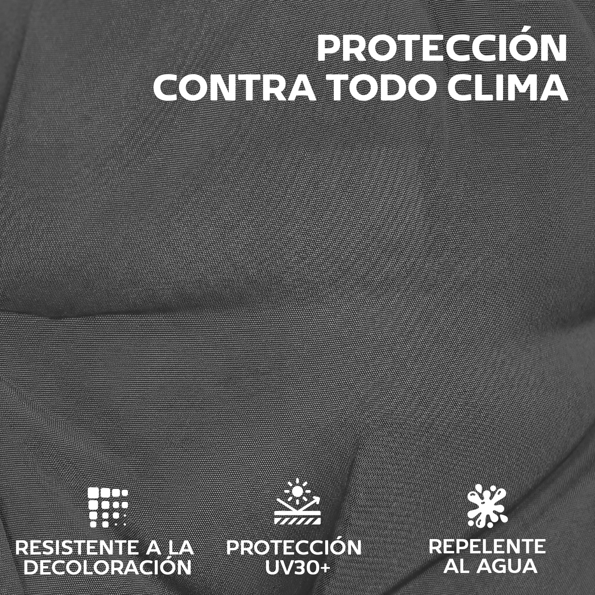 Protección contra todo clima, UV30+, resistente a la decoloración, repelente al agua.