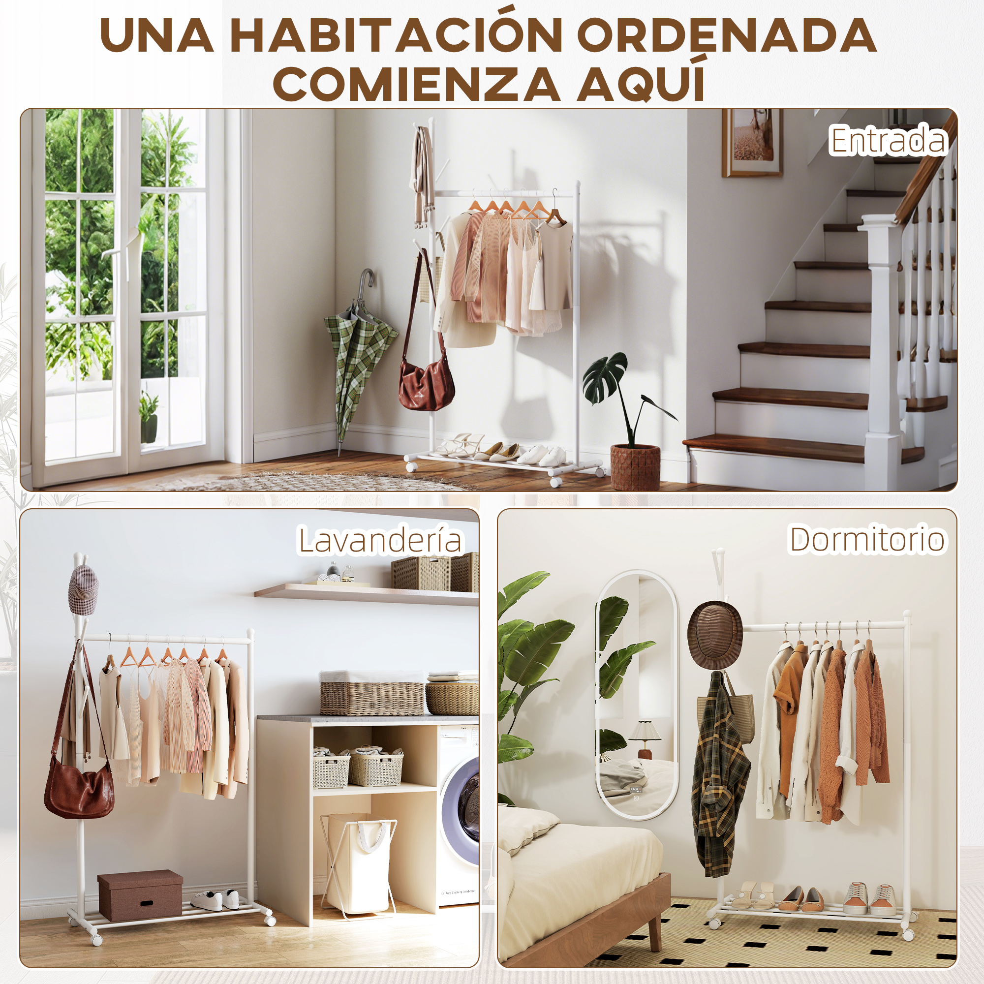 Se muestran un pasillo, una lavandería y un dormitorio.