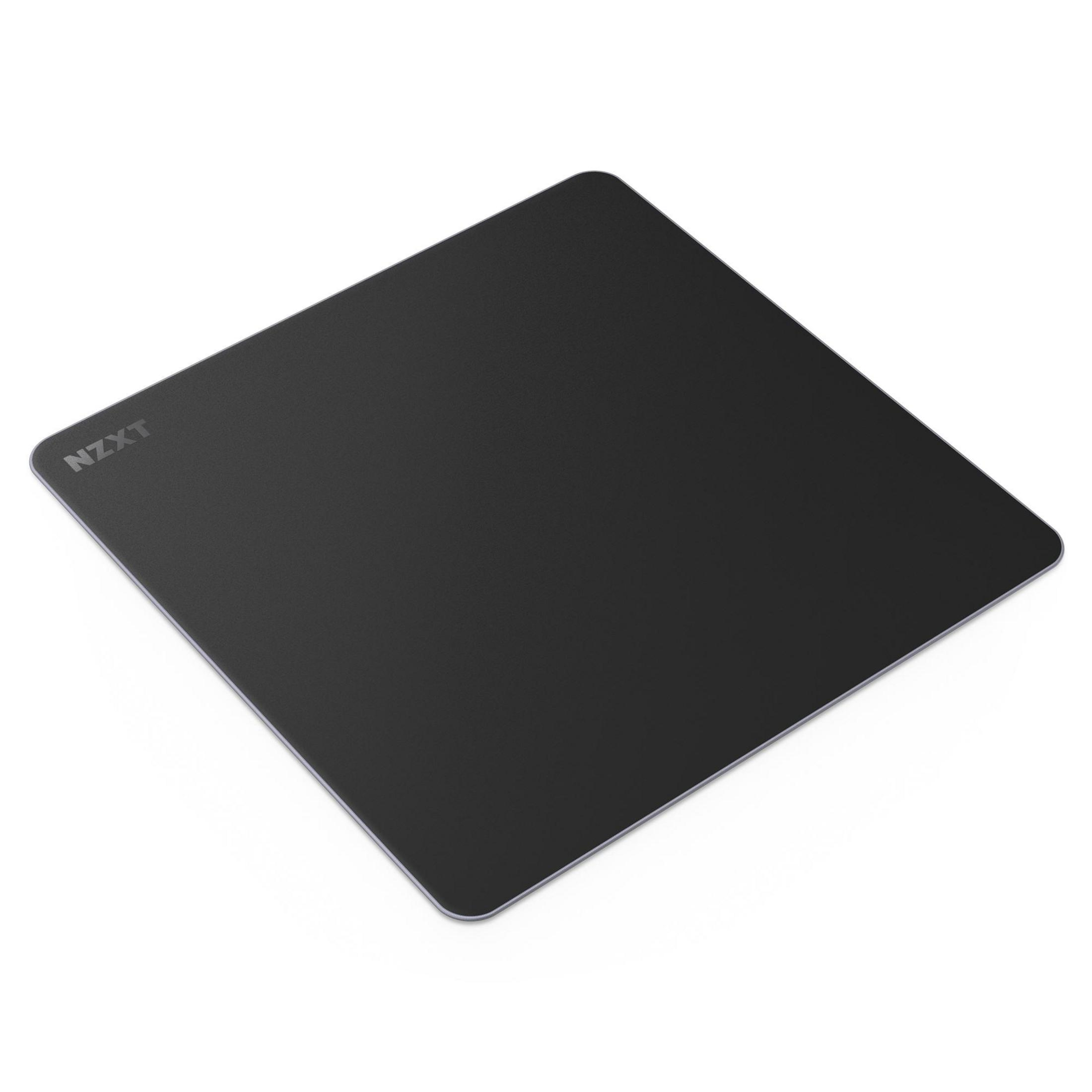 Black NZXT mousepad with rounded corners on a white background.
