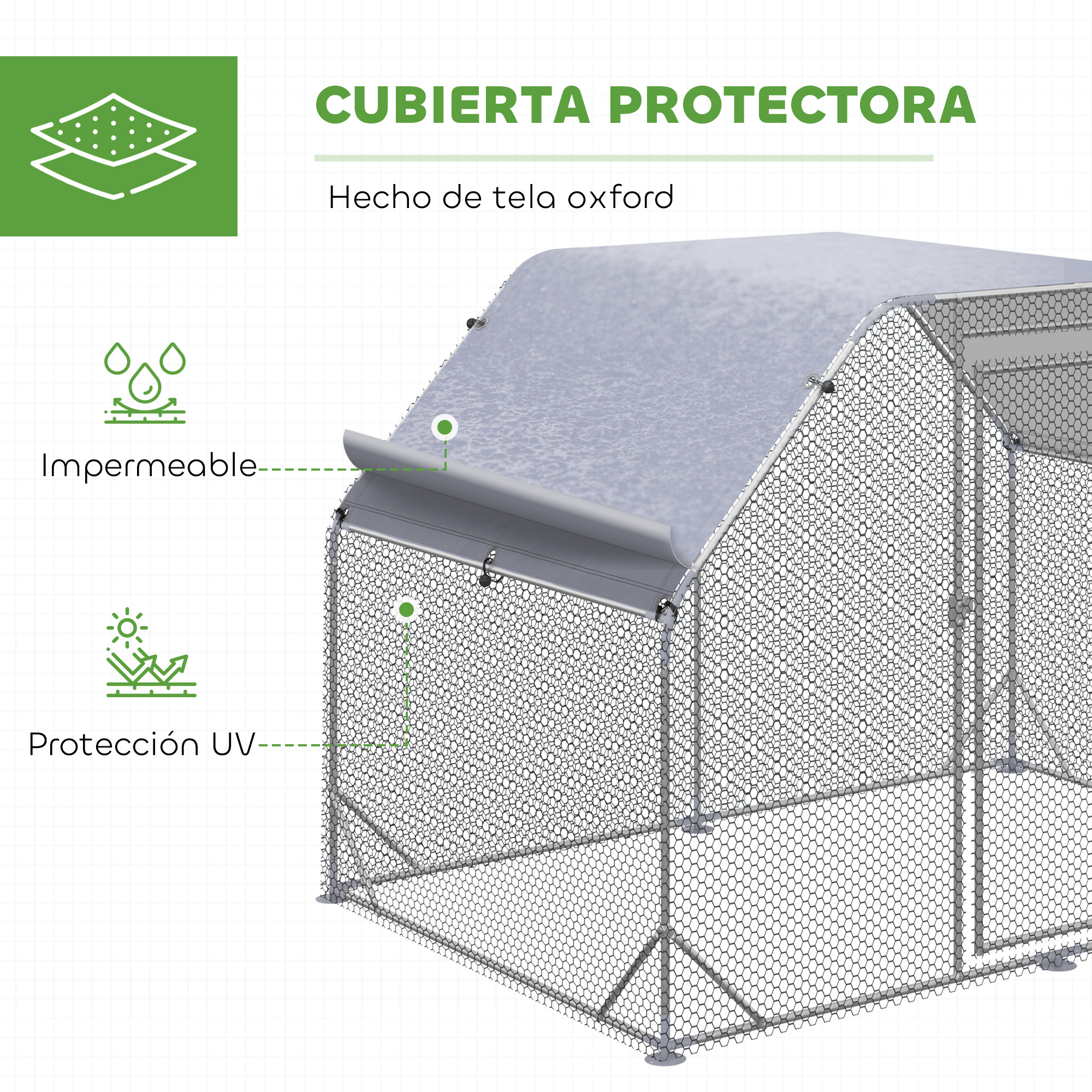 Cubierta protectora de tela Oxford, impermeable y resistente a UV.