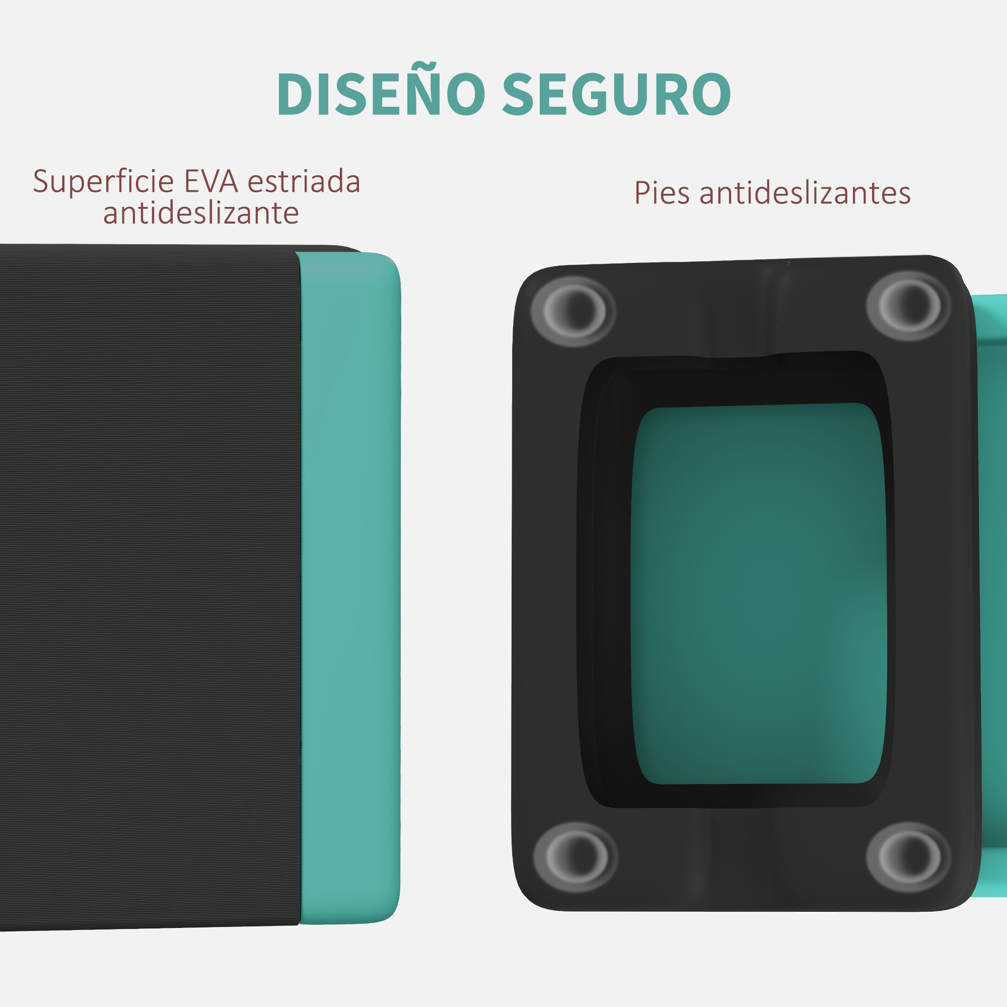 Superficie EVA estriada y pies antideslizantes