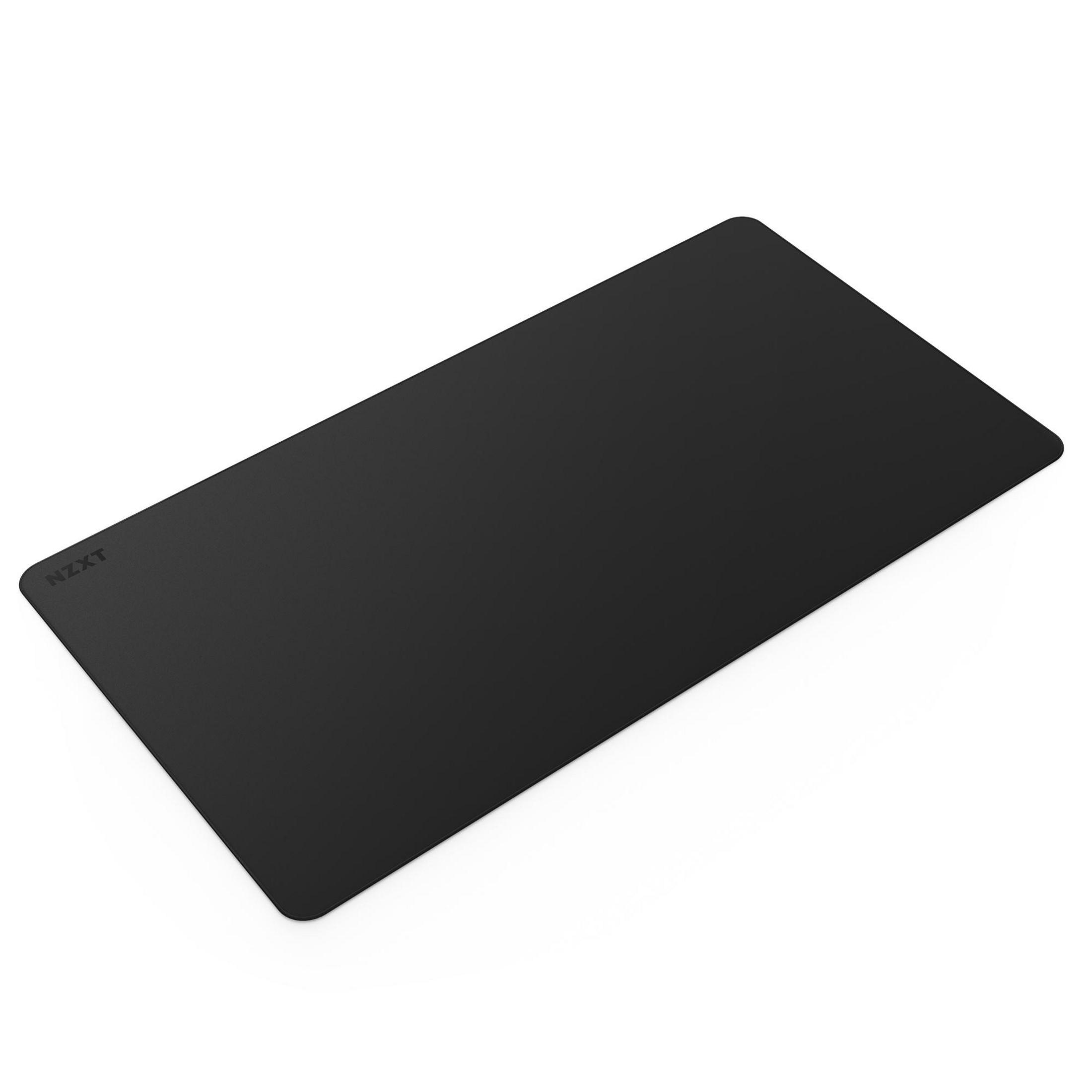 Zwarte muismat met afgeronde hoeken en een subtiel NZXT-logo.