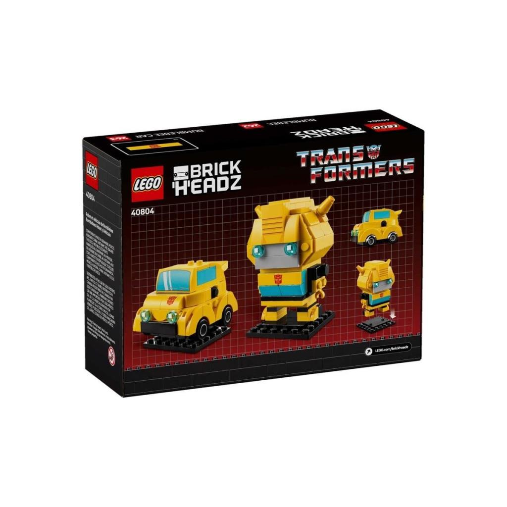 LEGO BrickHeadz Transformers Bumblebee araba ve figürlü set.