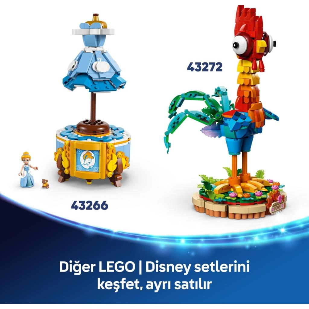 LEGO modelleri: Prensesli mavi elbise atlıkarınca ve renkli horoz.