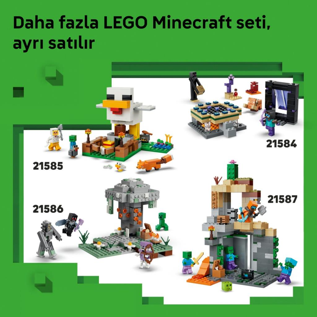 LEGO Minecraft Setleri: Tavuk Kümesi, Portal, Ağaç Ev, Maden.