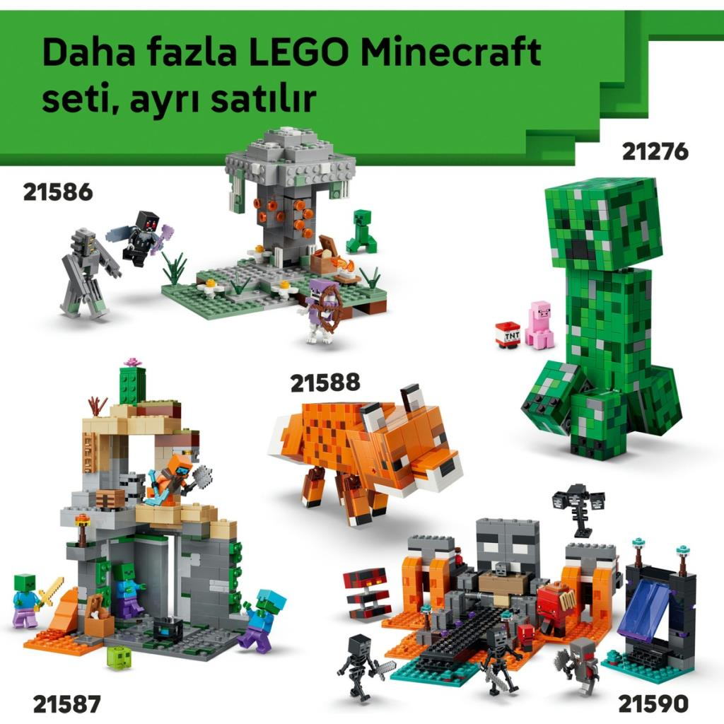LEGO Minecraft Setleri: Creeper, tilki, mağara, iskele ve daha fazlası.