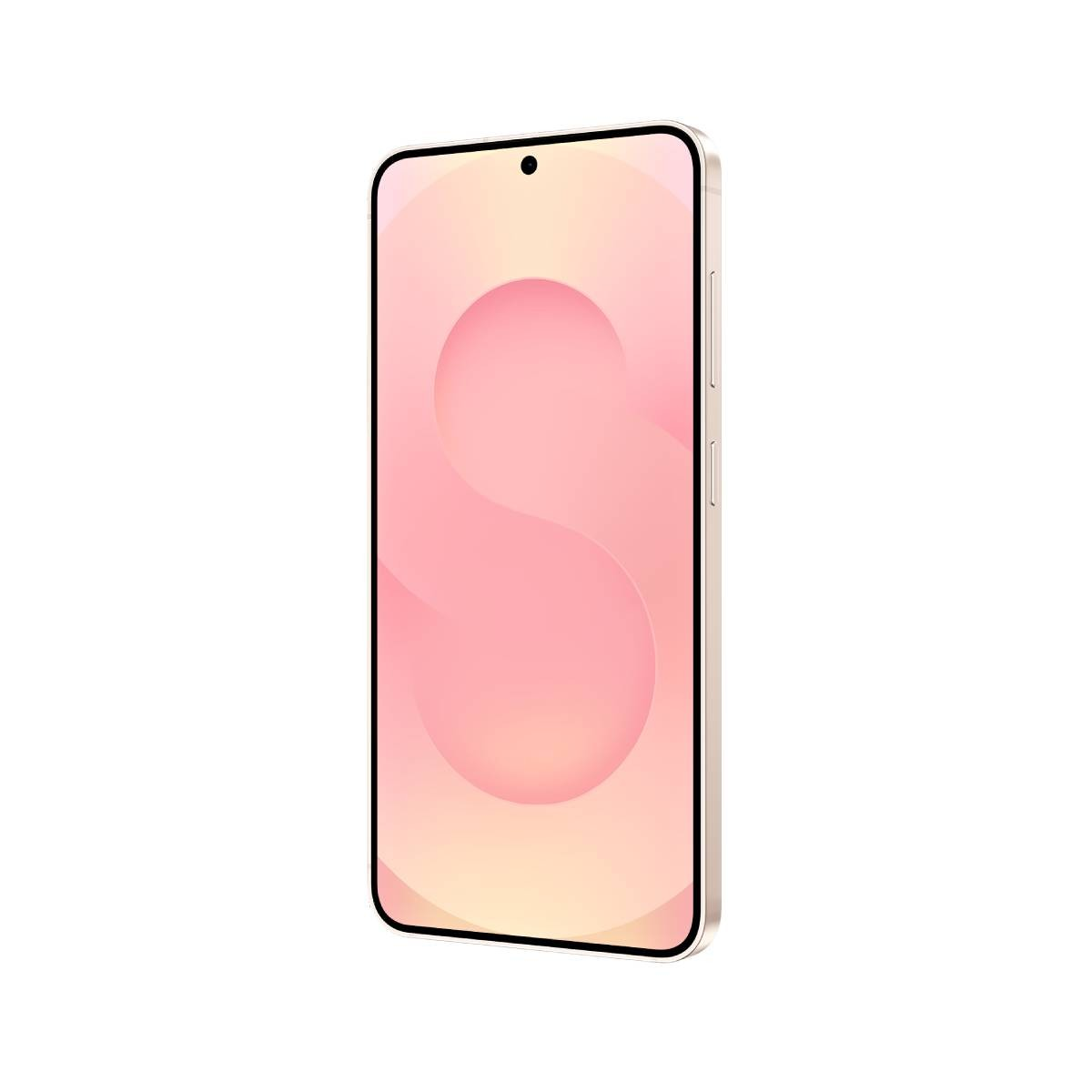 A sleek smartphone displaying a pink and yellow gradient wallpaper.