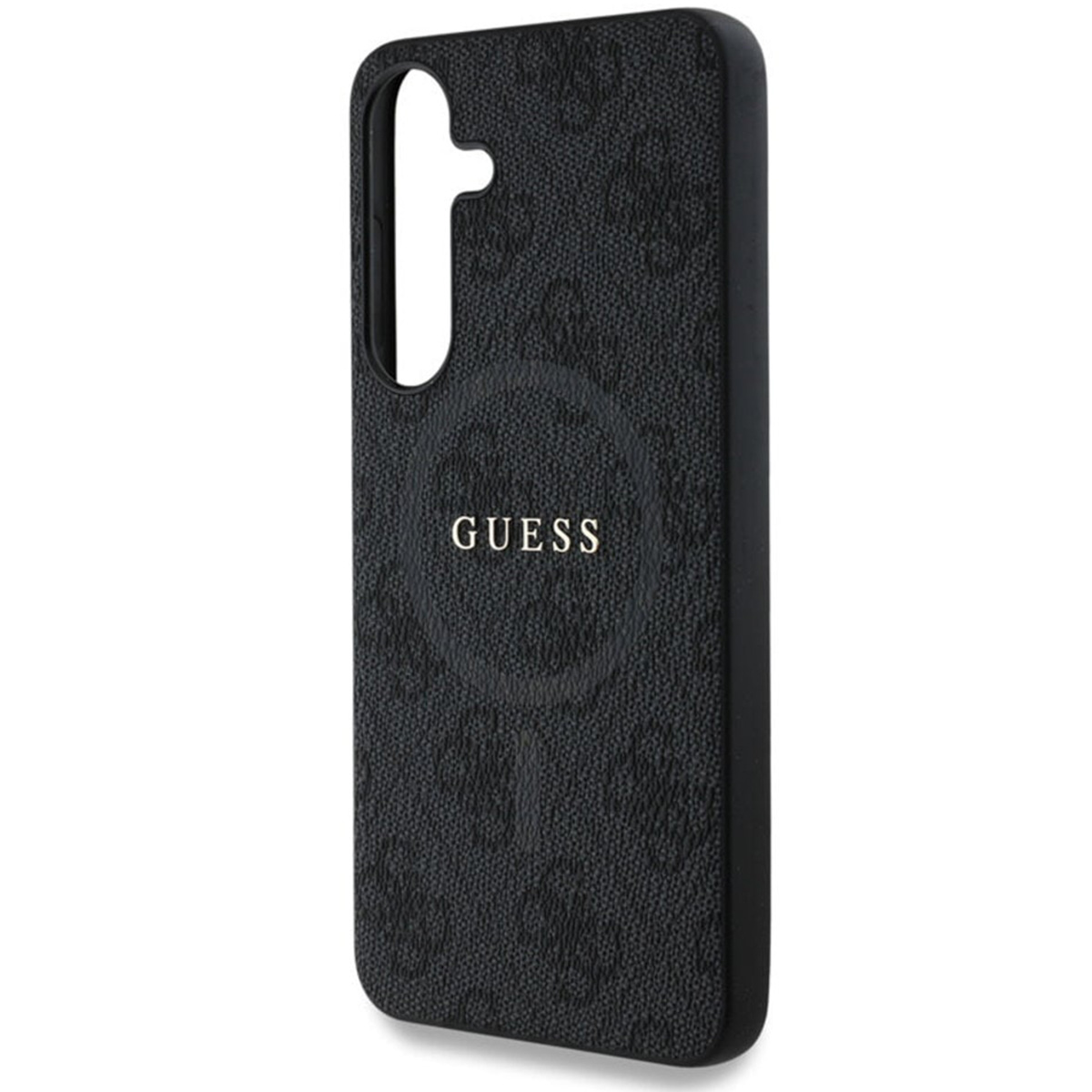 Czarna obudowa na telefon z logo Guess i wzorem