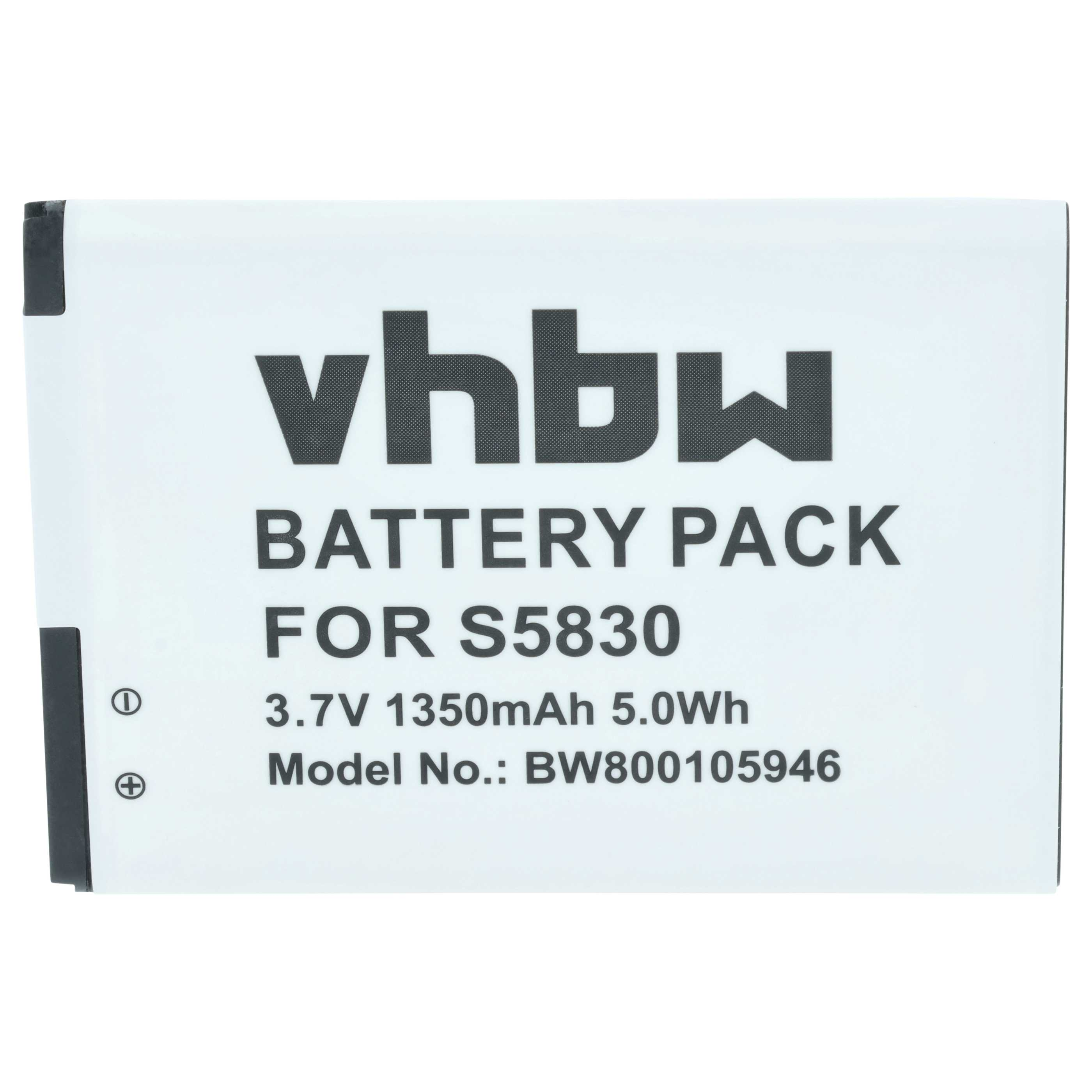 vhbw Akku für S5830, 3.7V 1350mAh, Modell BW800105946.