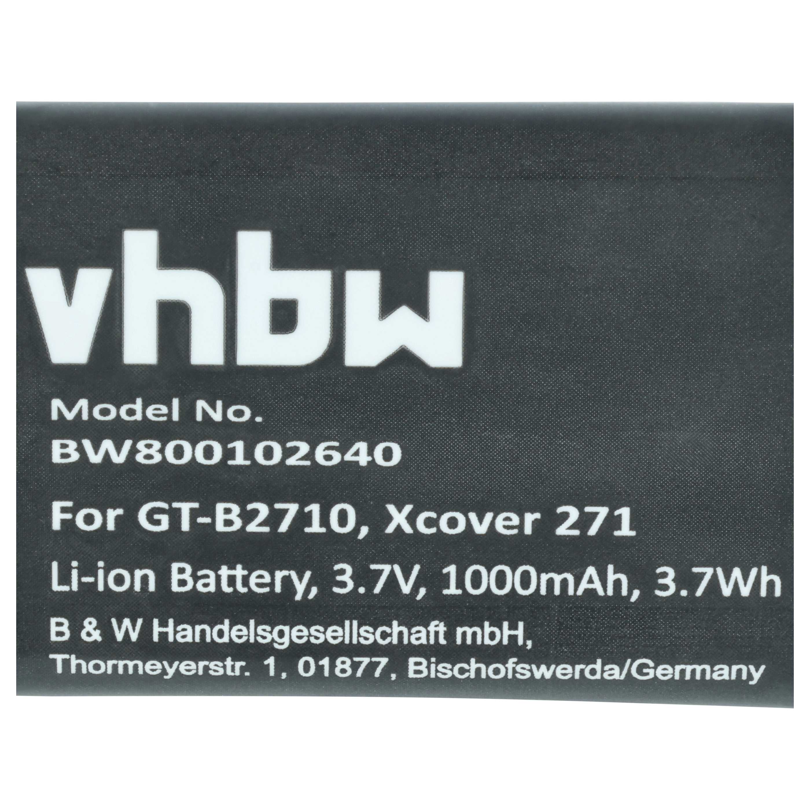 vhbw Li-Ion Akku BW800102640 für GT-B2710, 3,7V, 1000mAh.