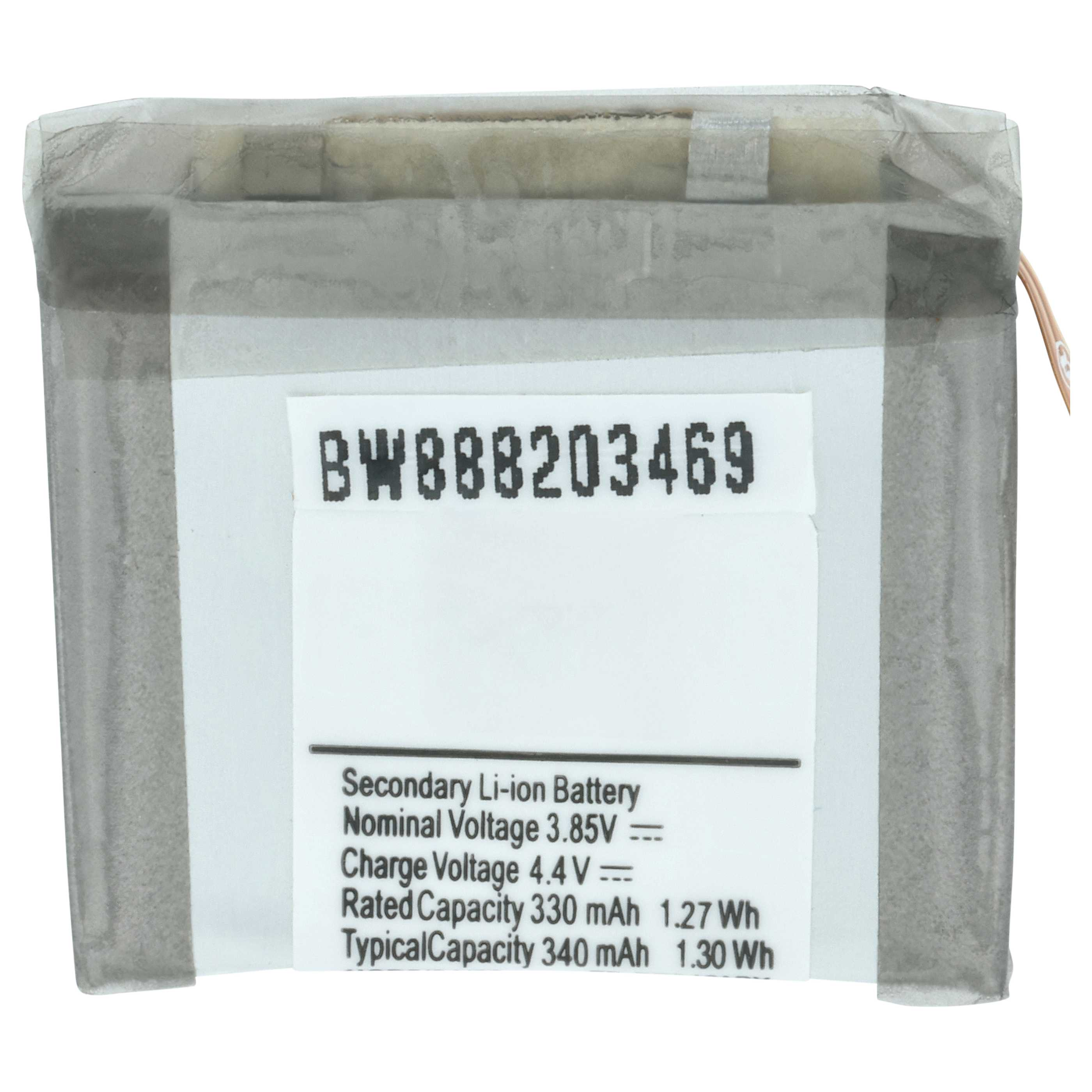 Grauer Lithium-Ionen-Akku mit Aufdruck: BW888203469, Nennspannung 3,85V.