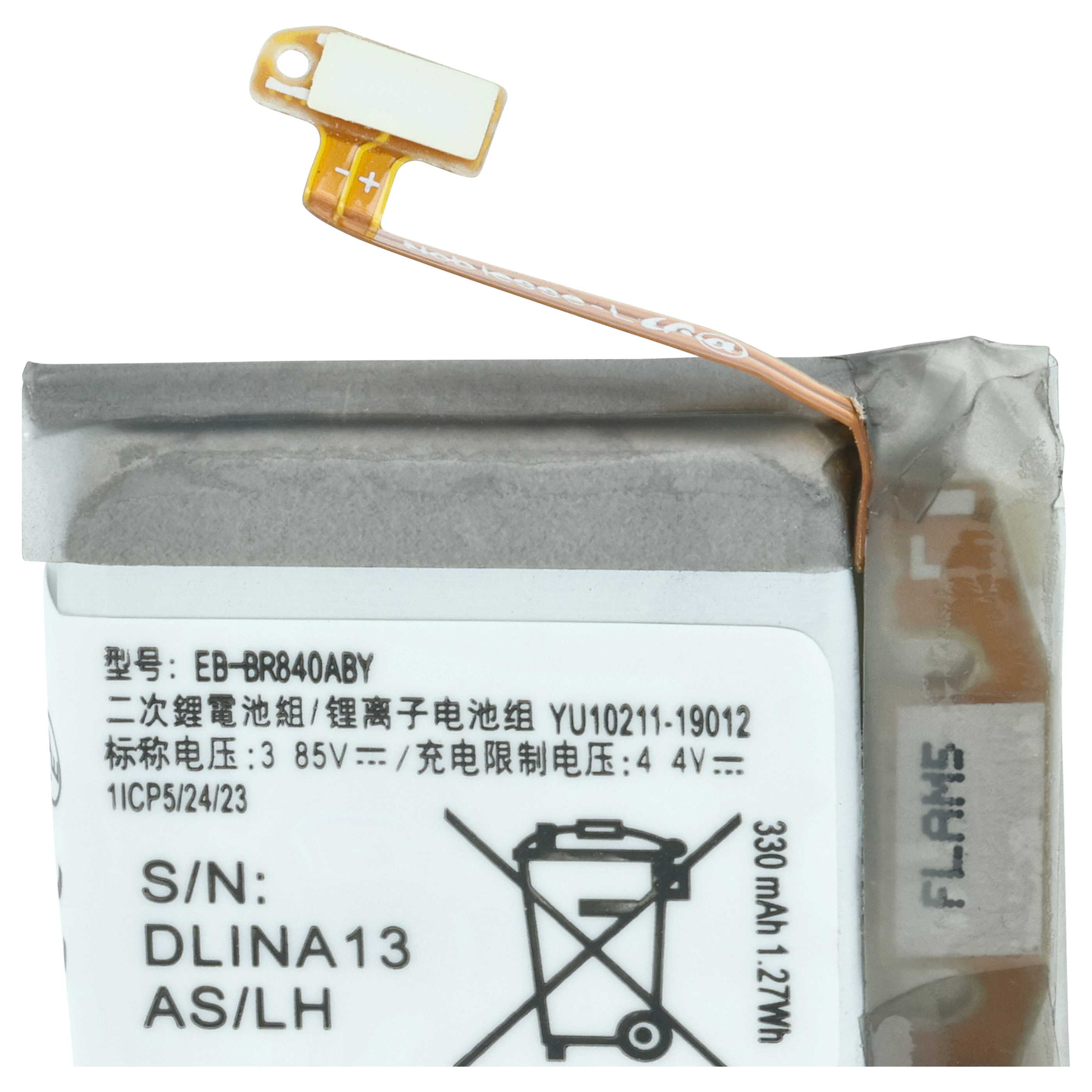 Ein Smartphone-Akku mit Modellnummer EB-BR840ABY und 330 mAh.