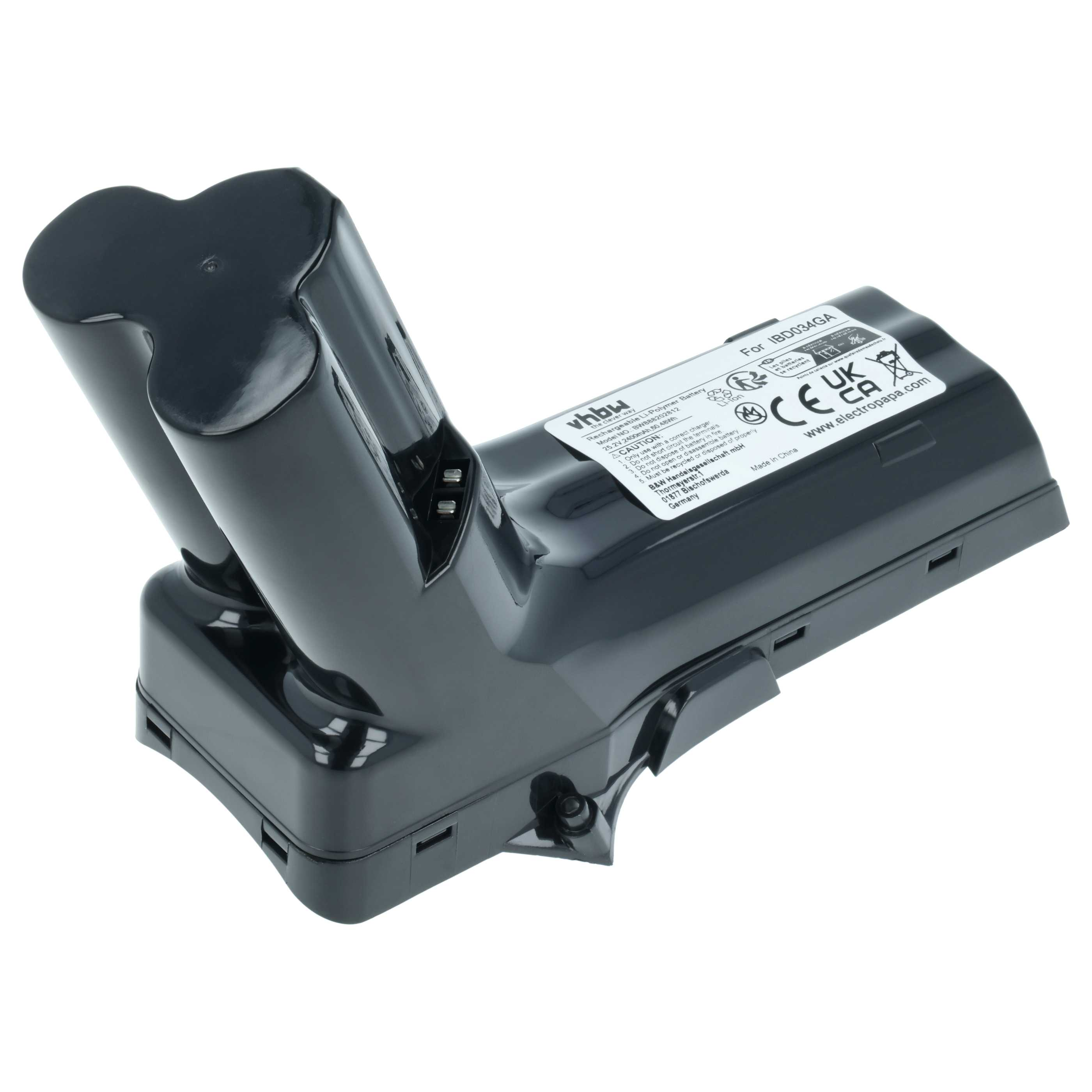 Schwarzer Li-Polymer-Akku mit zwei Anschlussstiften, Modell BW888202812.