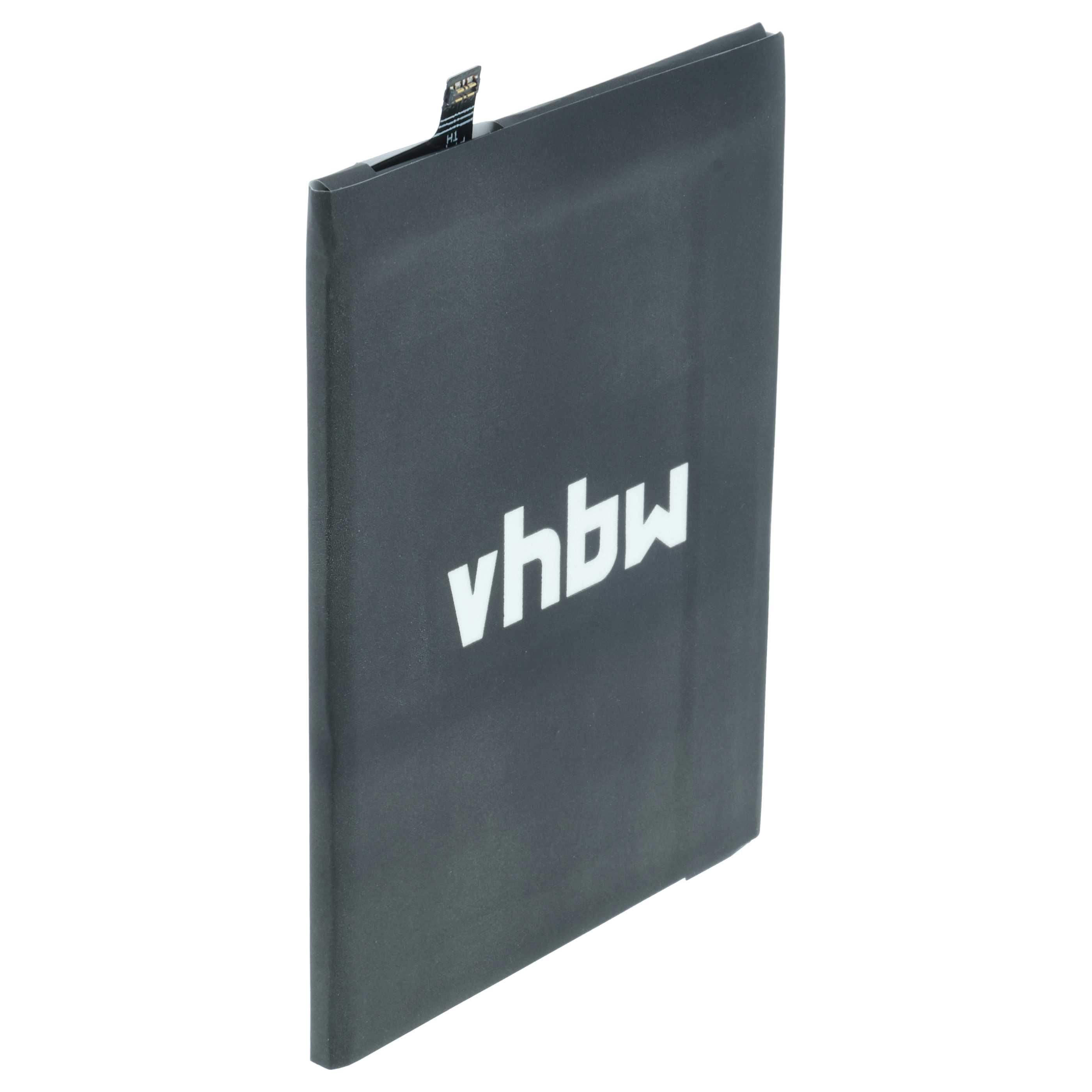Schwarzer Akku mit weißem Logo 'vhbw' und einem Anschlusskabel.
