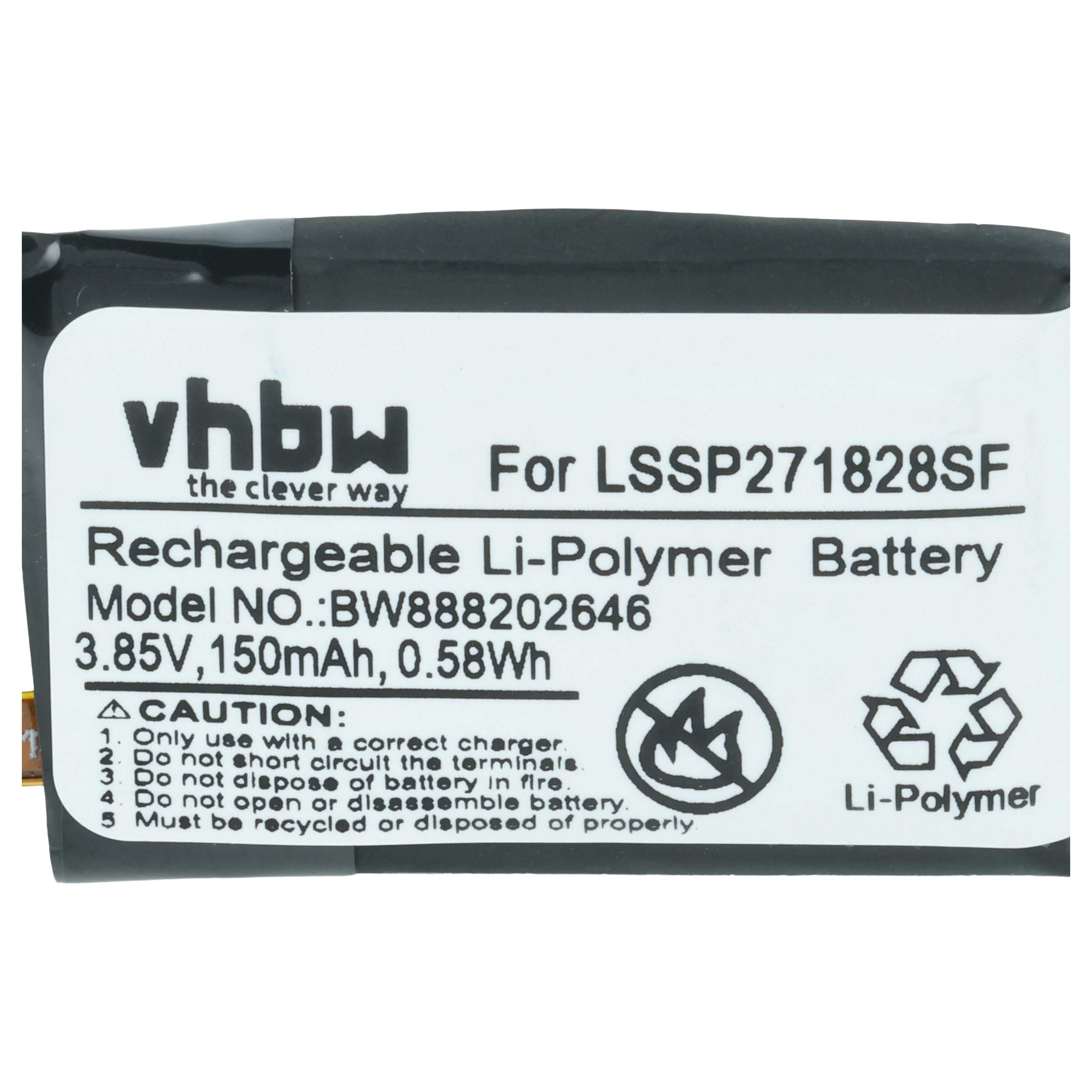 vhbw Li-Polymer Akku, 3.85V, 150mAh, Modell BW888202646.
