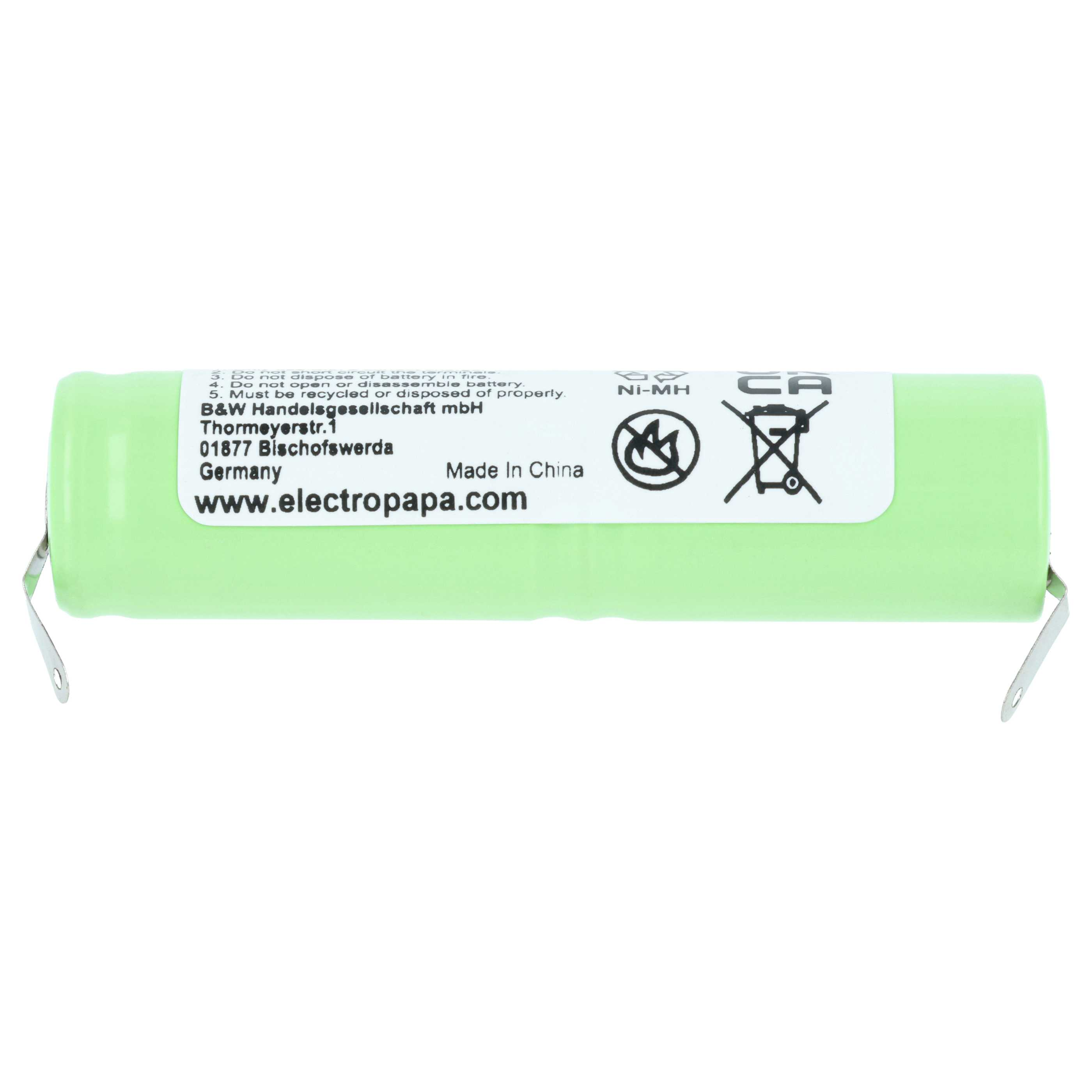 Hellgrüne Ni-MH-Batterie mit Metalllaschen, 