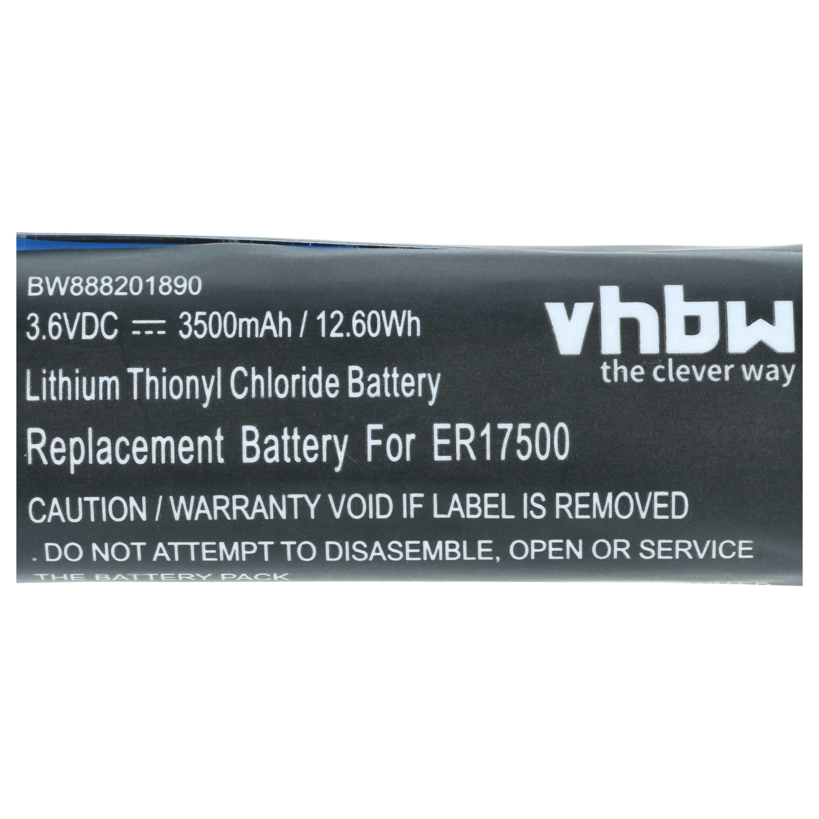 3,6V Lithium-Thionylchlorid-Batterie, 3500mAh, Ersatz für ER17500.