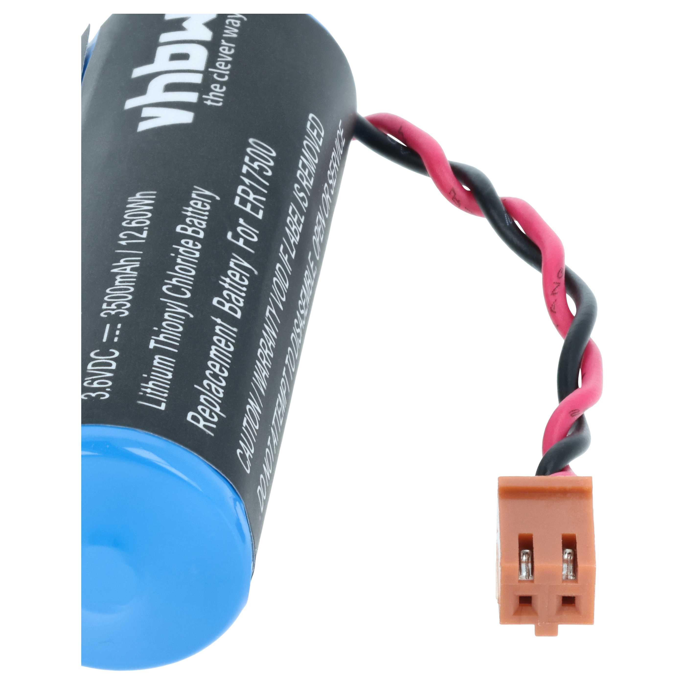 Lithium-Thionylchlorid-Batterie 3,6V 3500mAh mit Kabeln und Stecker.