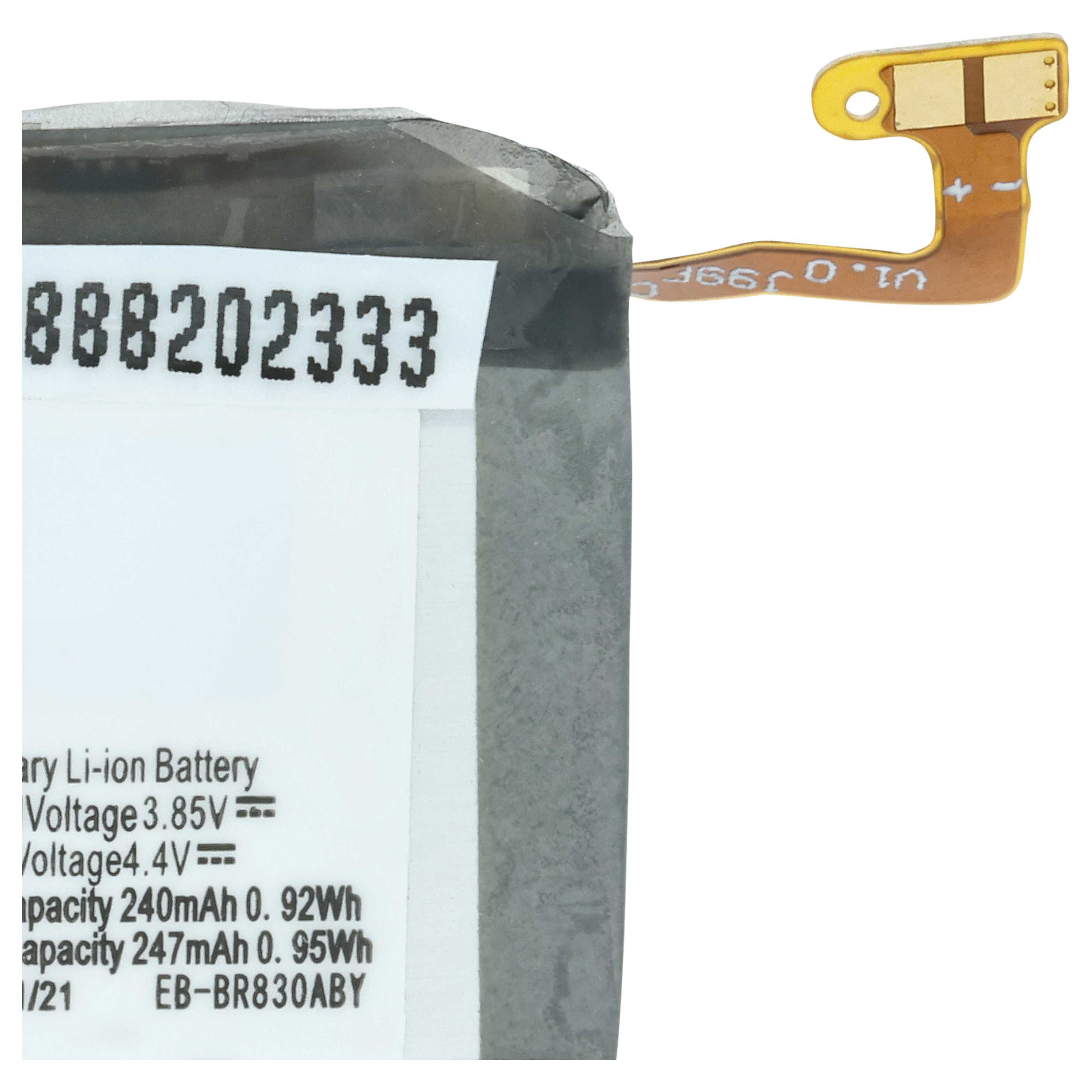 Grauer Li-Ion-Akku mit gelbem Flachbandkabel und Beschriftung.
