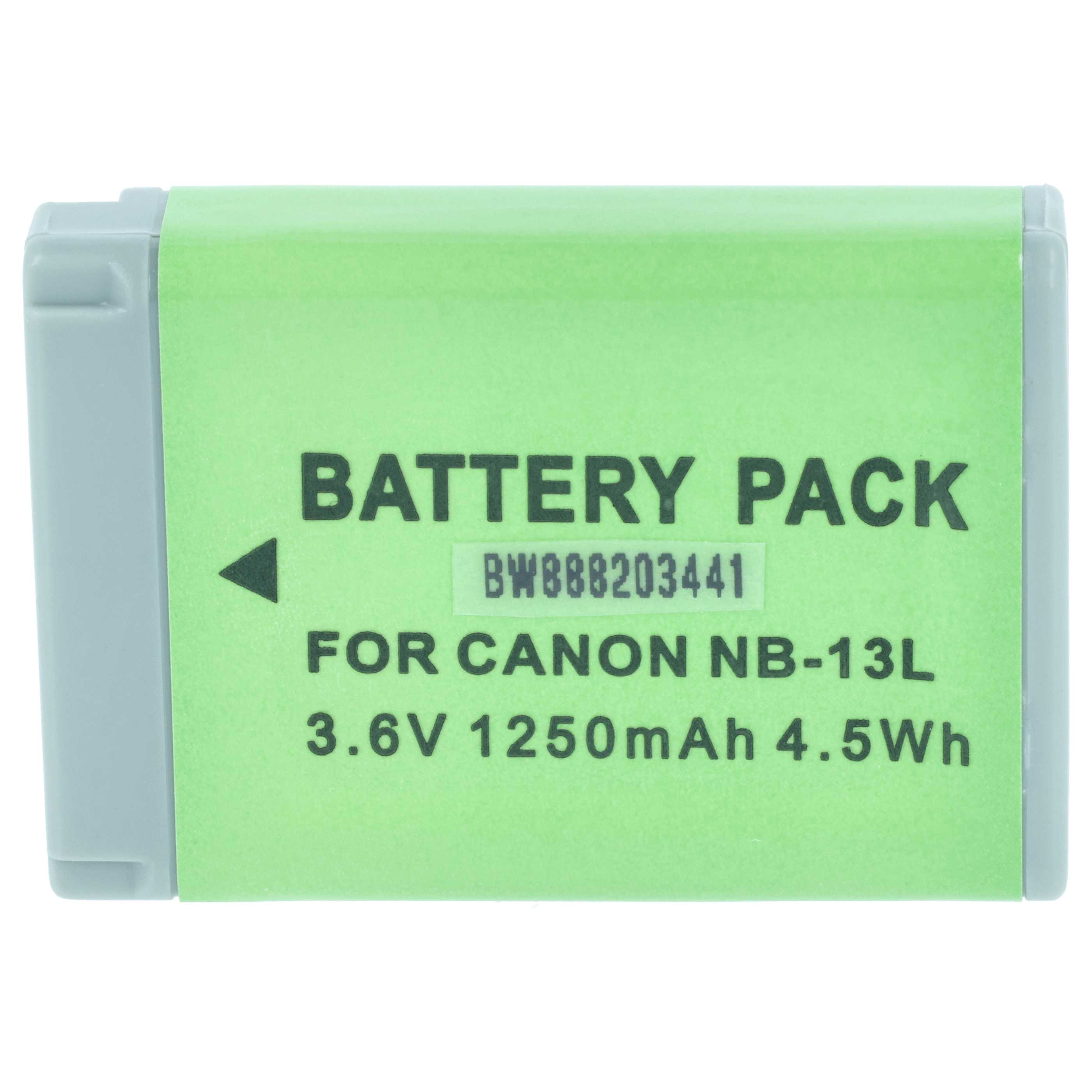 Grauer Akku für Canon NB-13L, 3.6V 1250mAh 4.5Wh.