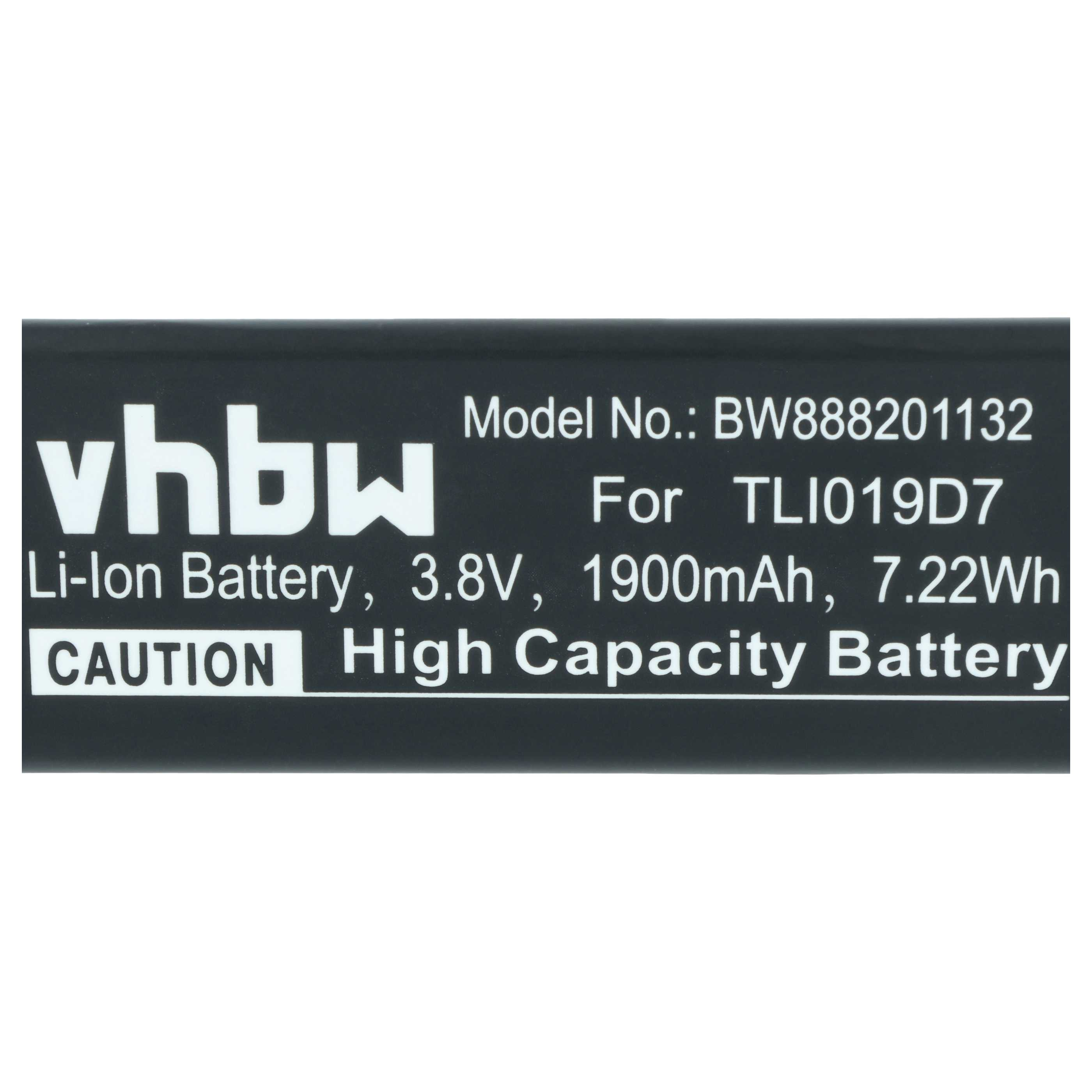 vhbw Li-Ion Akku, 3.8V, 1900mAh, 7.22Wh, Modell BW888201132 für TLI019D7.
