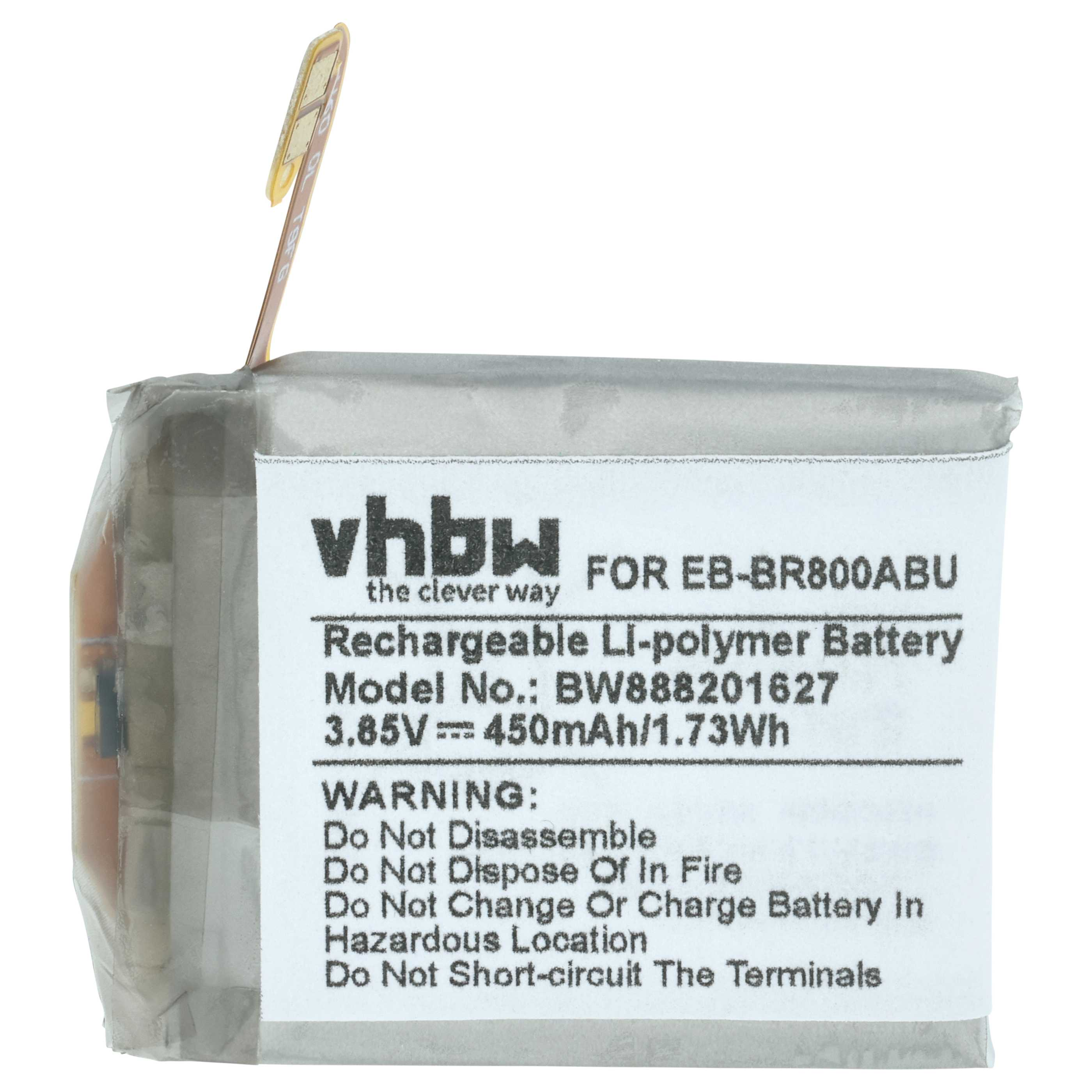 Grauer Li-Polymer-Akku von vhbw für EB-BR800ABU, 3,85V, 450mAh.