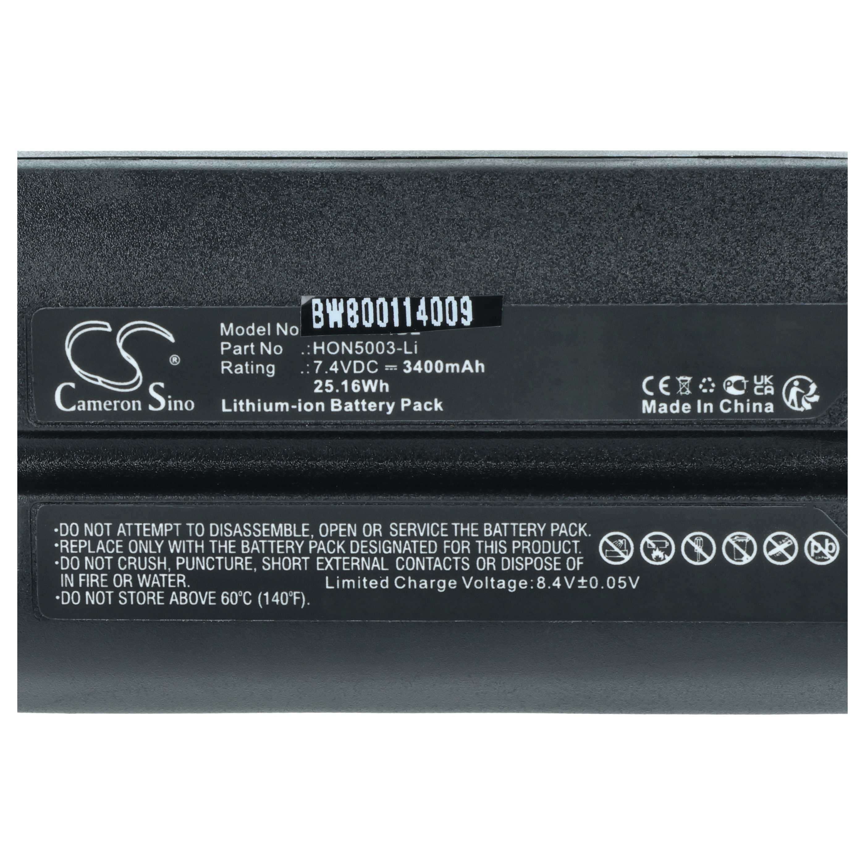 Schwarzer Lithium-Ionen-Akku mit Modellnummer BW800114009.