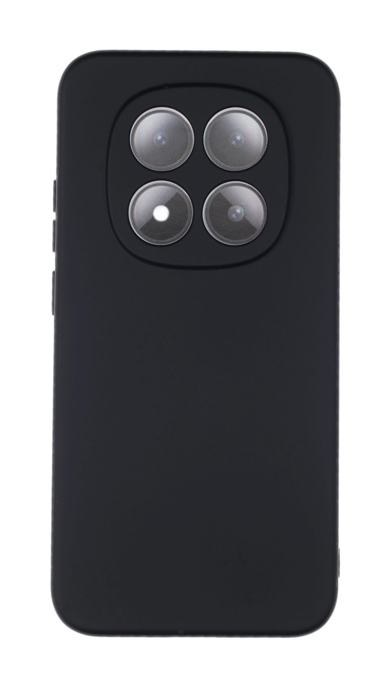 Schwarzes Handy-Cover mit vier kreisförmigen Kameralinsen auf der Rückseite.