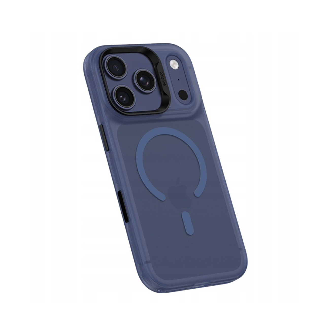 Funda de teléfono azul oscuro con anillo MagSafe y recorte de cámara, sobre fondo blanco.