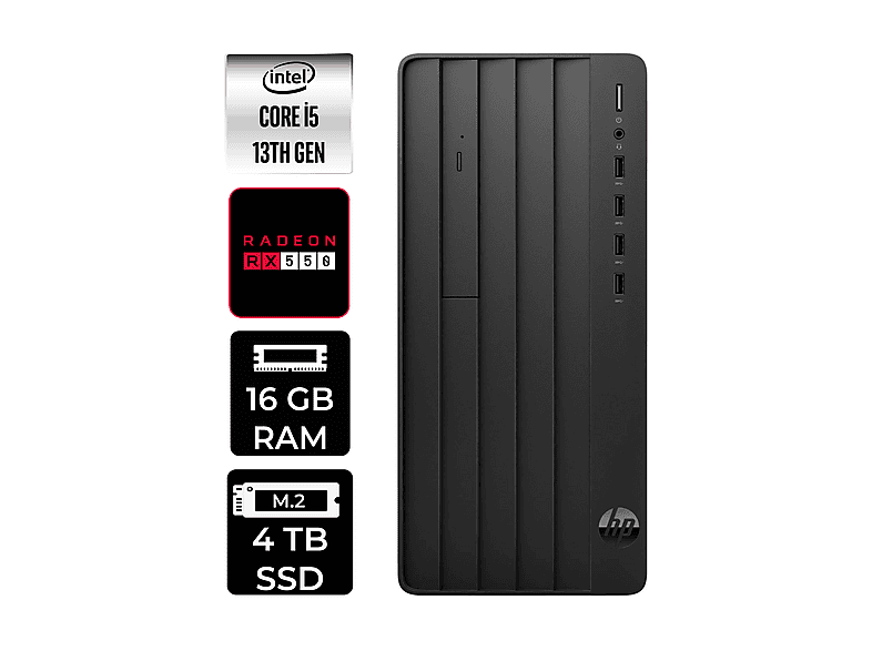 HP Pro Tower 290 G9 RX550/4GB B70VKATPN352 PER4 Bellek Intel® Core™ i5-13500 16 GB RAM 4 TB SSD FreeDOS Masaüstü Bilgisayar