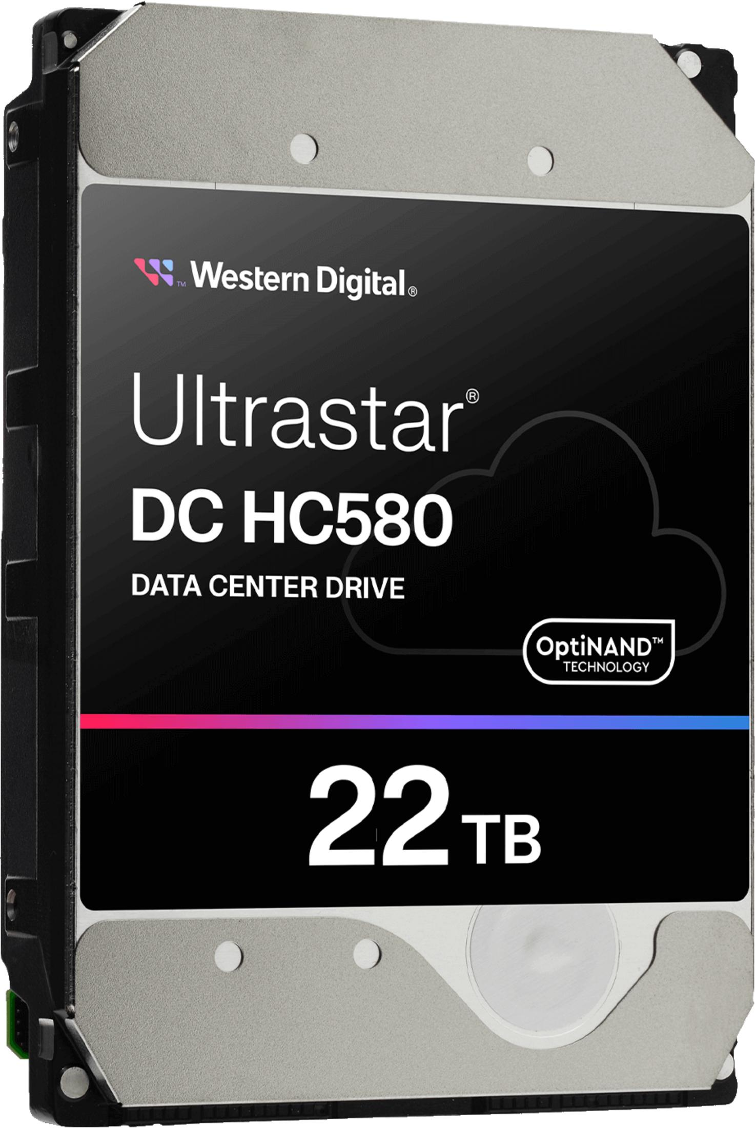 Western Digital Ultrastar DC HC580 22TB datacenterdrive met OptiNAND-technologie.