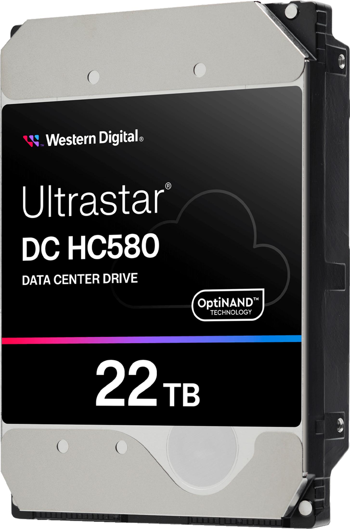 Western Digital Ultrastar DC HC580 22TB datacenterdrive met OptiNAND technologie.