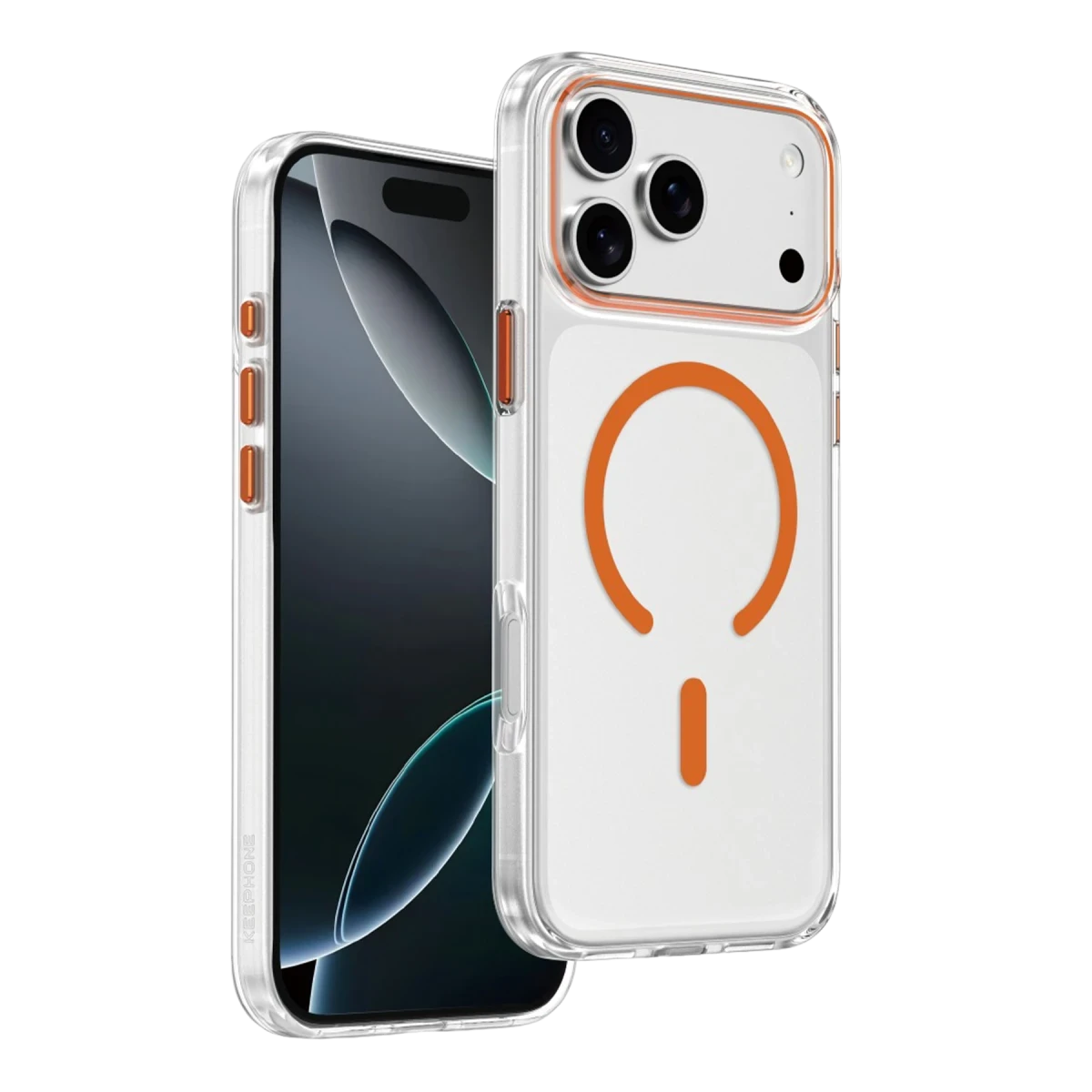 KEEPHONE Apple iPhone 17 Pro Max Uyumlu  Aurora Magsafe Telefon Kılıfı Turuncu