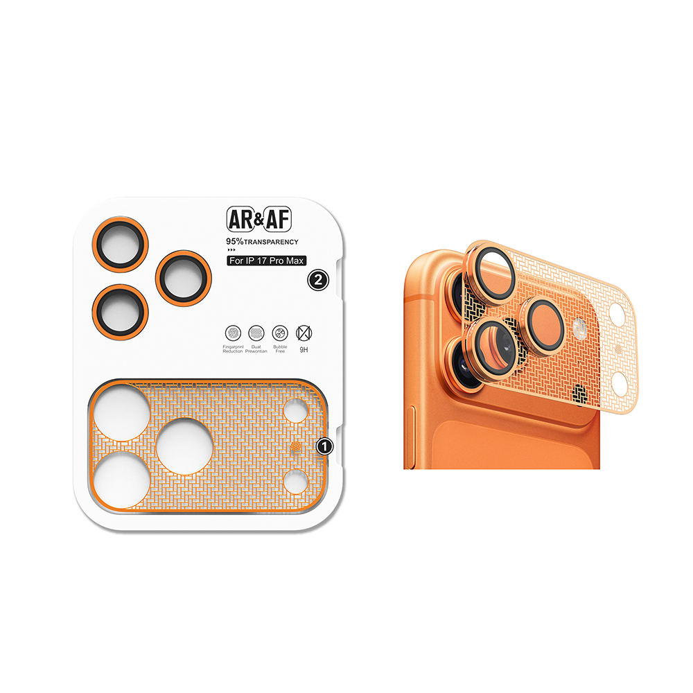 iPhone 17 Pro Max için AR&AF lens koruyucu, %95 şeffaflık.