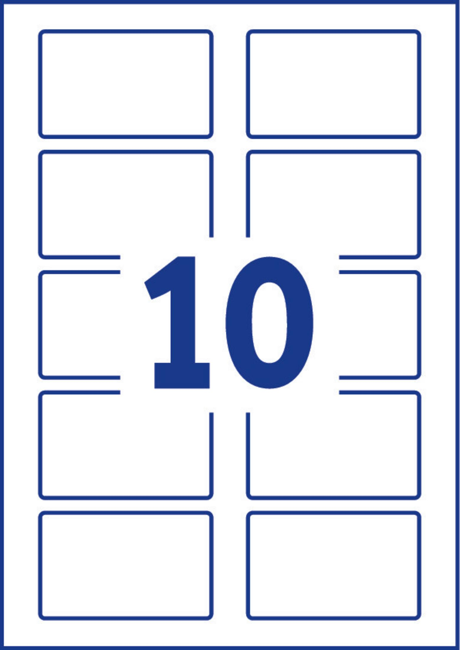 Vorlage mit 10 leeren, blauen Rechtecken auf weißem Hintergrund.