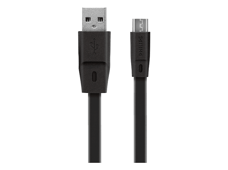PHILIPS 3A 45W UsbA to Universal Micro 1.8Metre DLC2519CB/97 Hızlı Şarj ve Data Kablosu Siyah