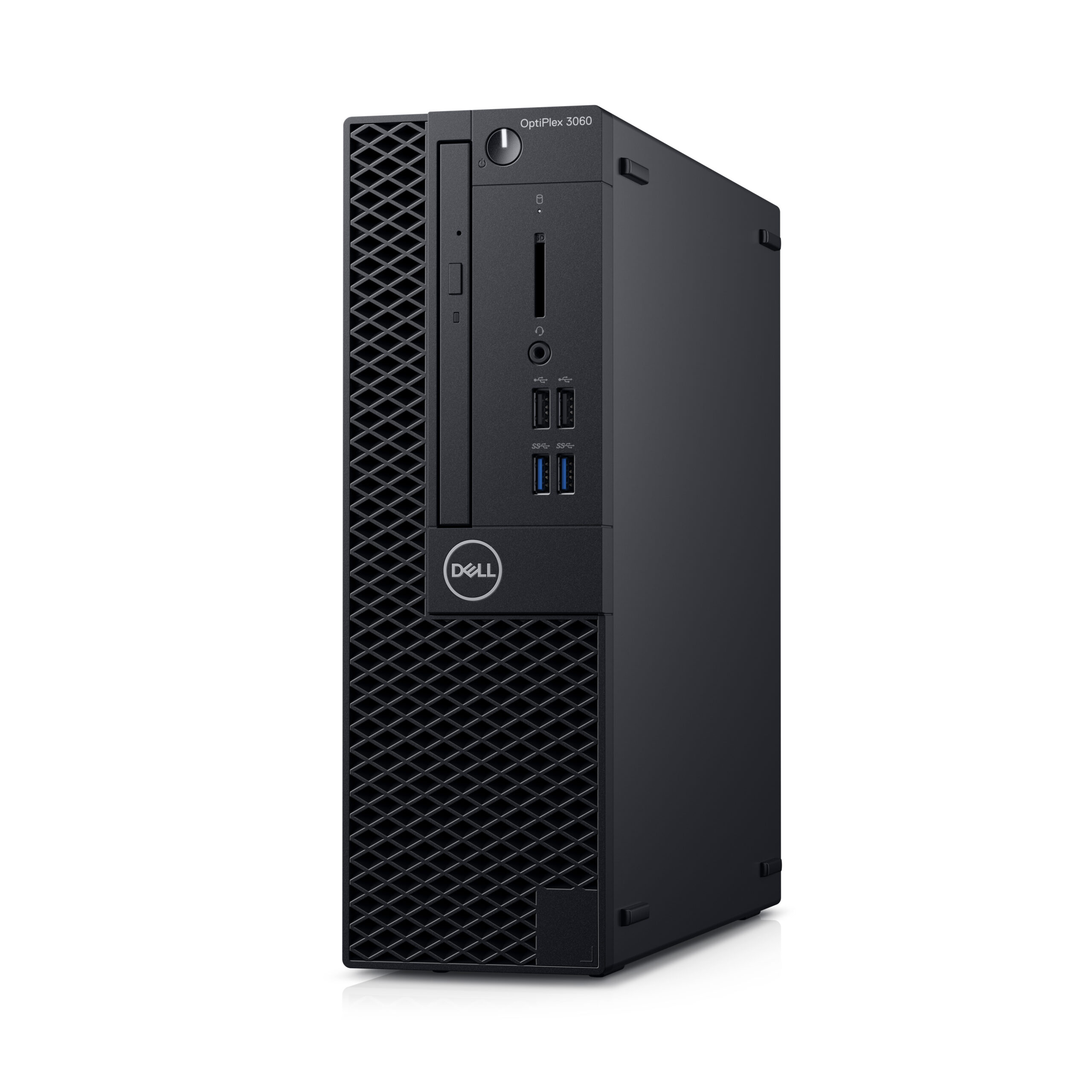 Ordenador de sobremesa Dell OptiPlex 3060 negro con puertos USB frontales.