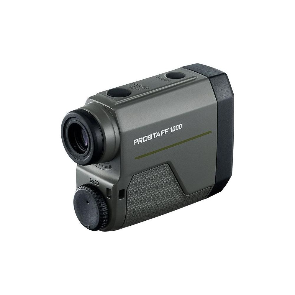 Grauer Entfernungsmesser mit "Prostaff 1000"-Aufschrift und Fokusrad.