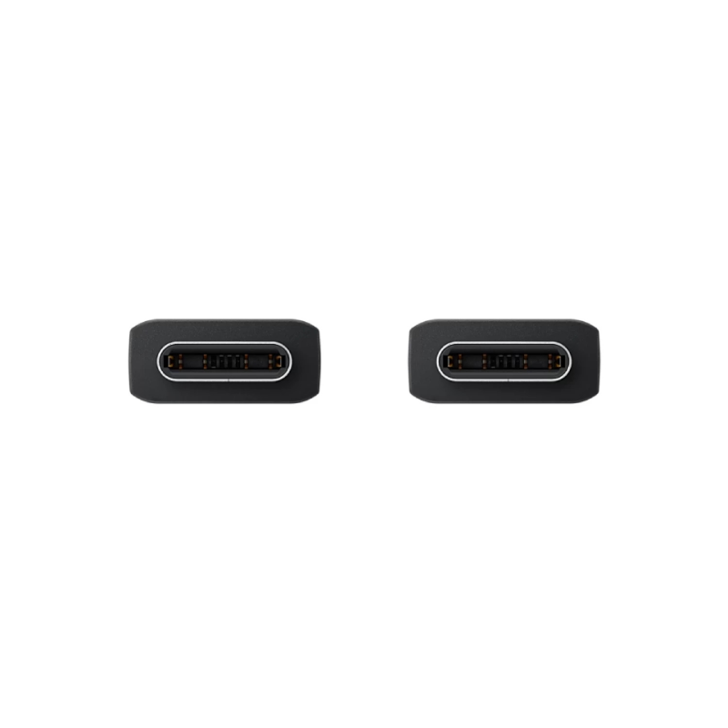 Beyaz arka planda yan yana duran iki siyah USB-C konektörü.