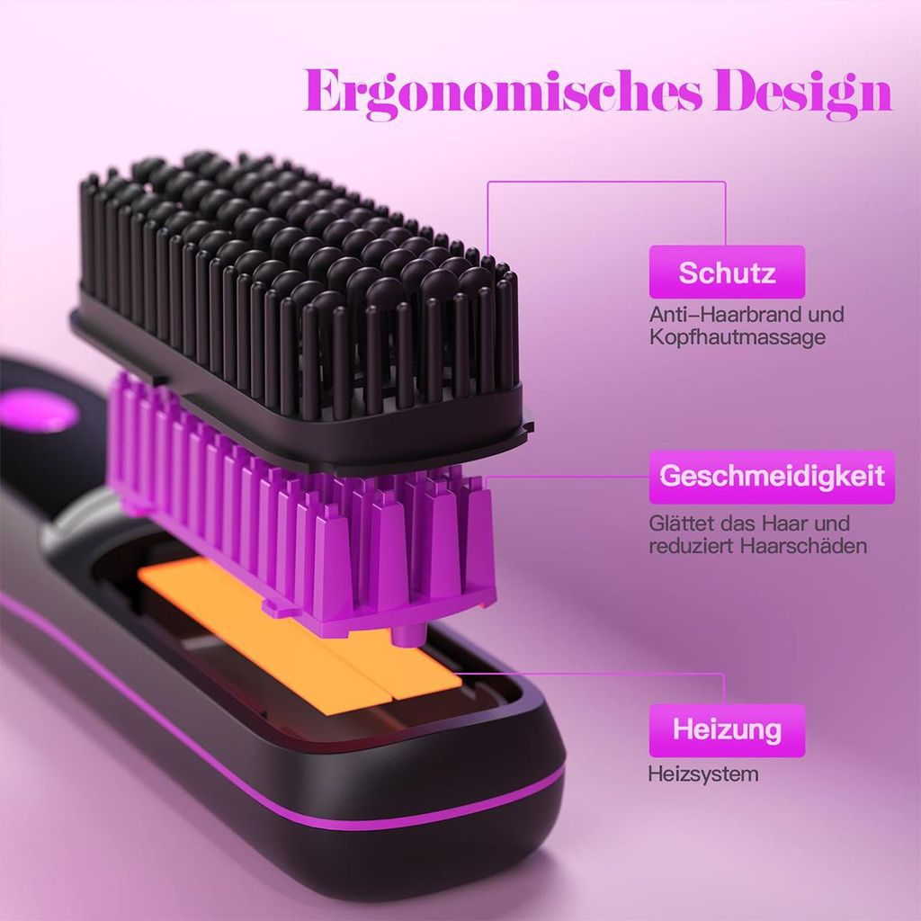 Ein elektrischer Haar-Glätter mit ergonomischem Design und mehreren Funktionen.