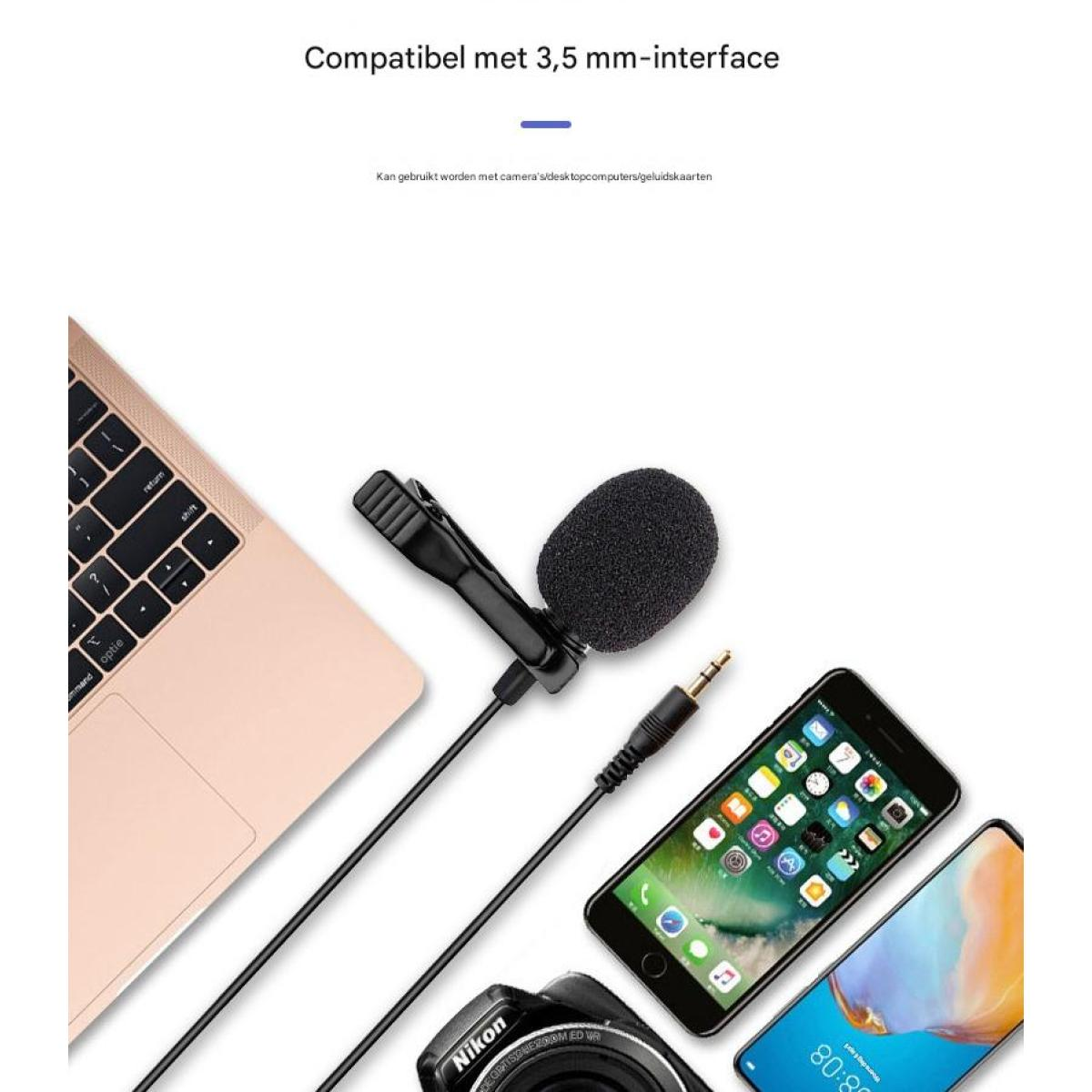 Ein Laptop, Mikrofon, Kamera und zwei Smartphones liegen auf einem weißen Hintergrund.