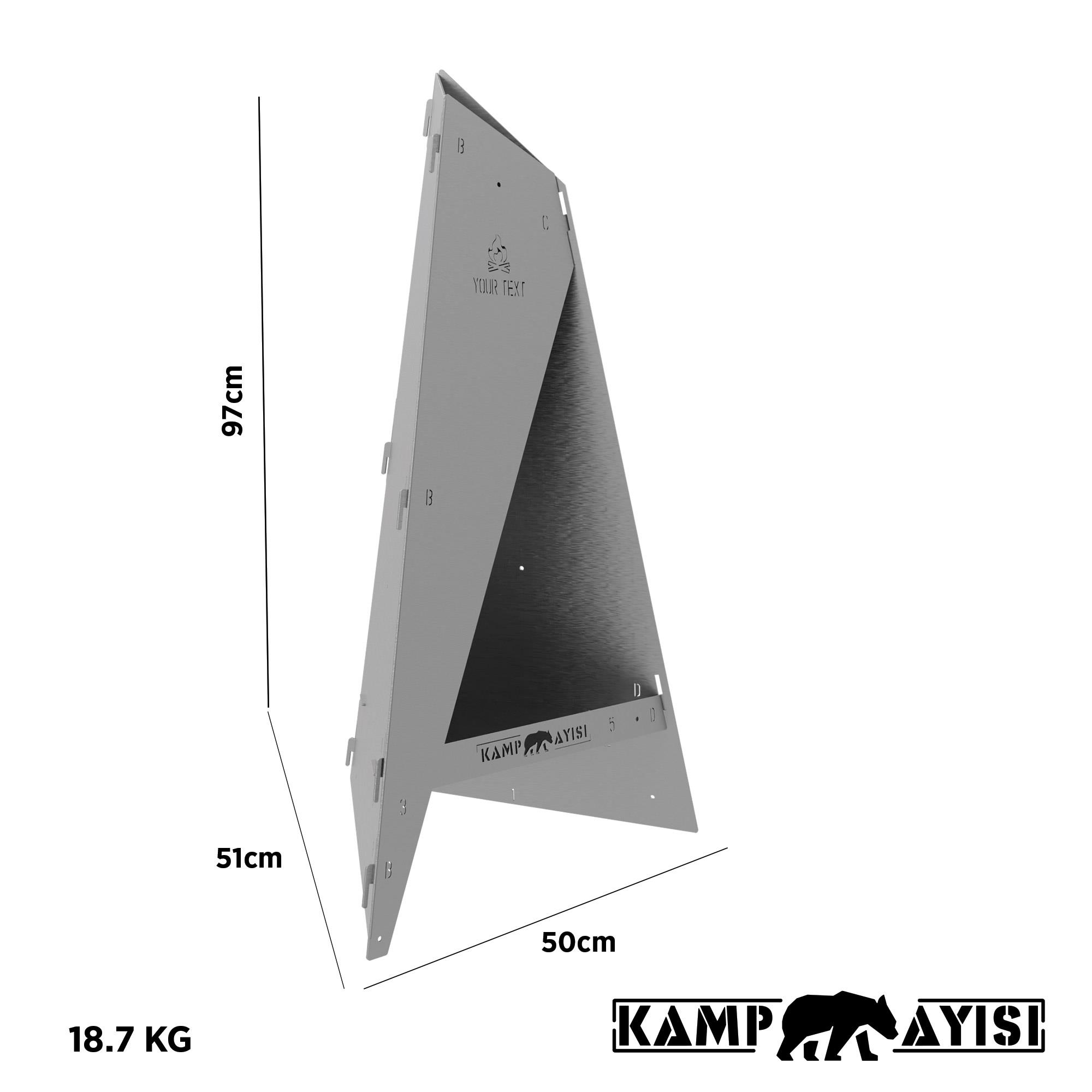 Gri metal stand 97x50x51cm, 18.7kg, logolu.