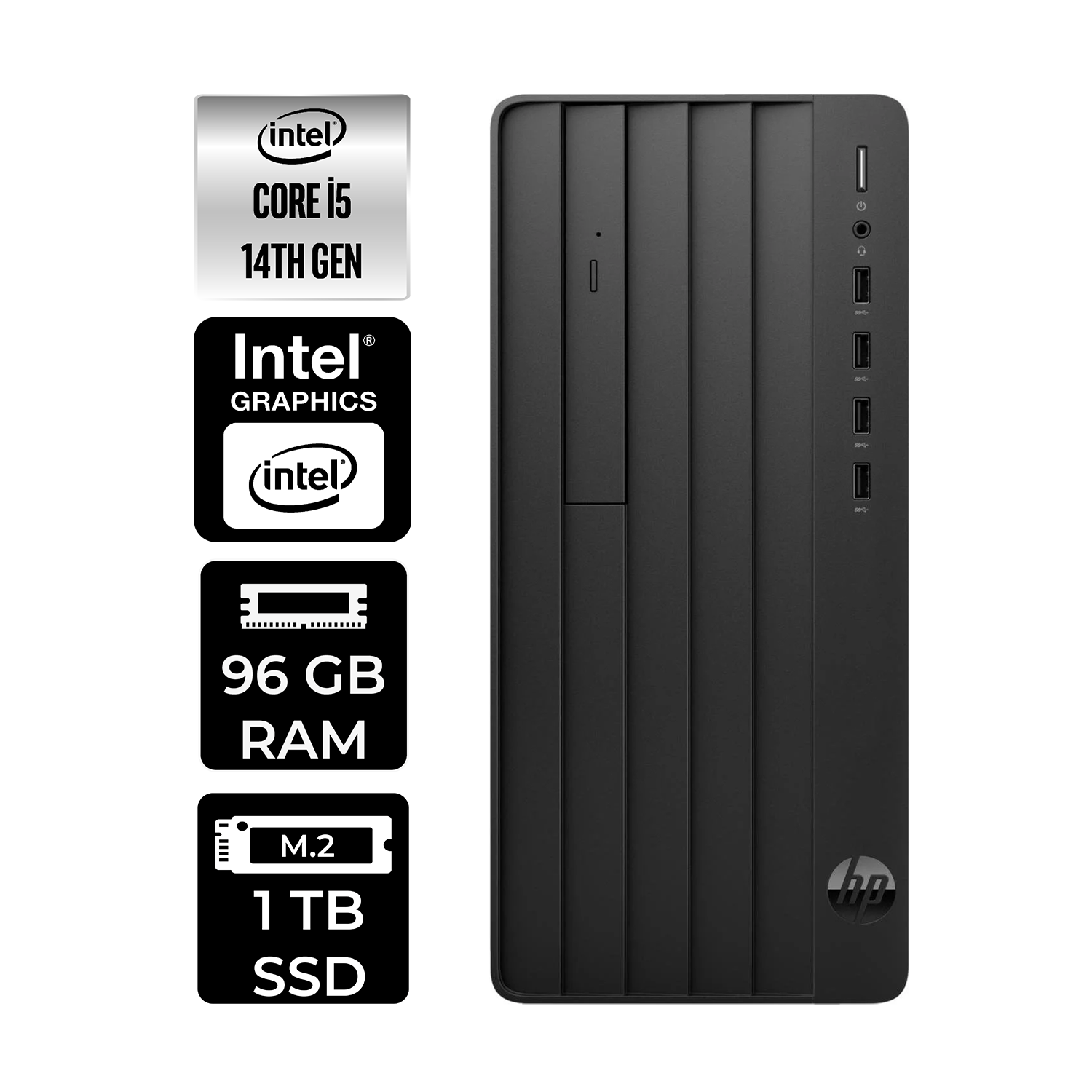 HP ProDesk 2  B70VQATPN318 PER4 Bellek Intel Core i5-14400 96 GB RAM 1 TB SSD FreeDOS Masaüstü Bilgisayar