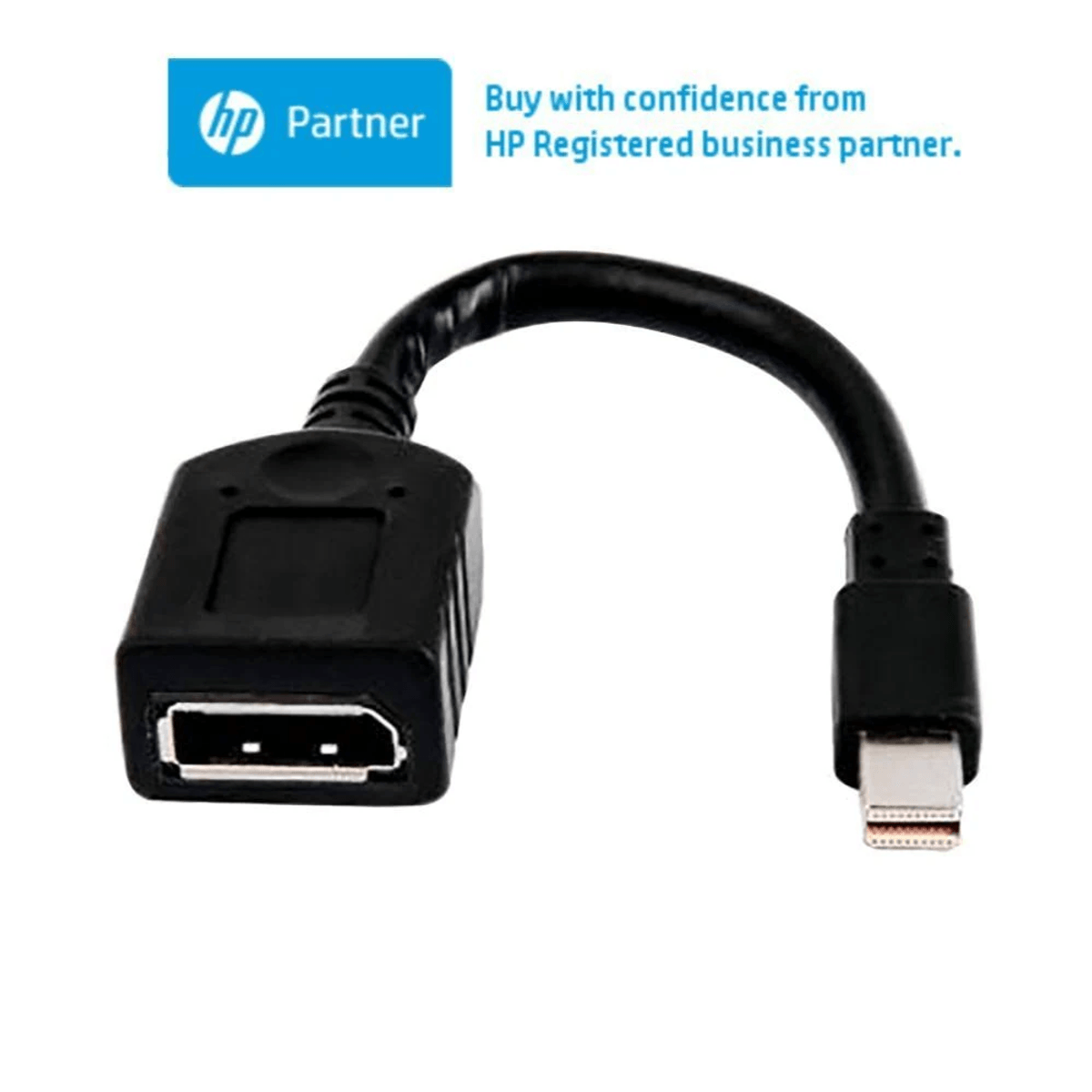 Cavo adattatore nero con connettore DisplayPort e spina USB-C.